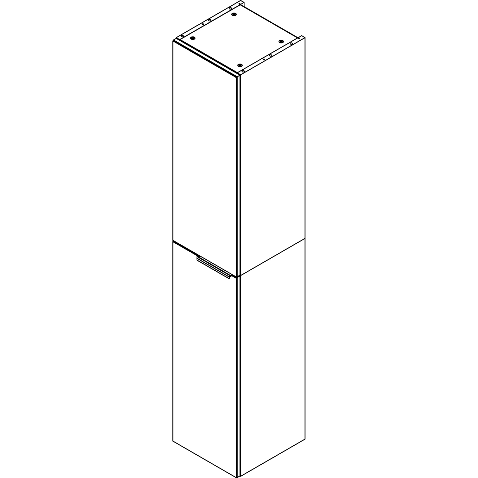 B.brillant Hochschrank 30cm - Ast Eiche - Glas Anthrazit