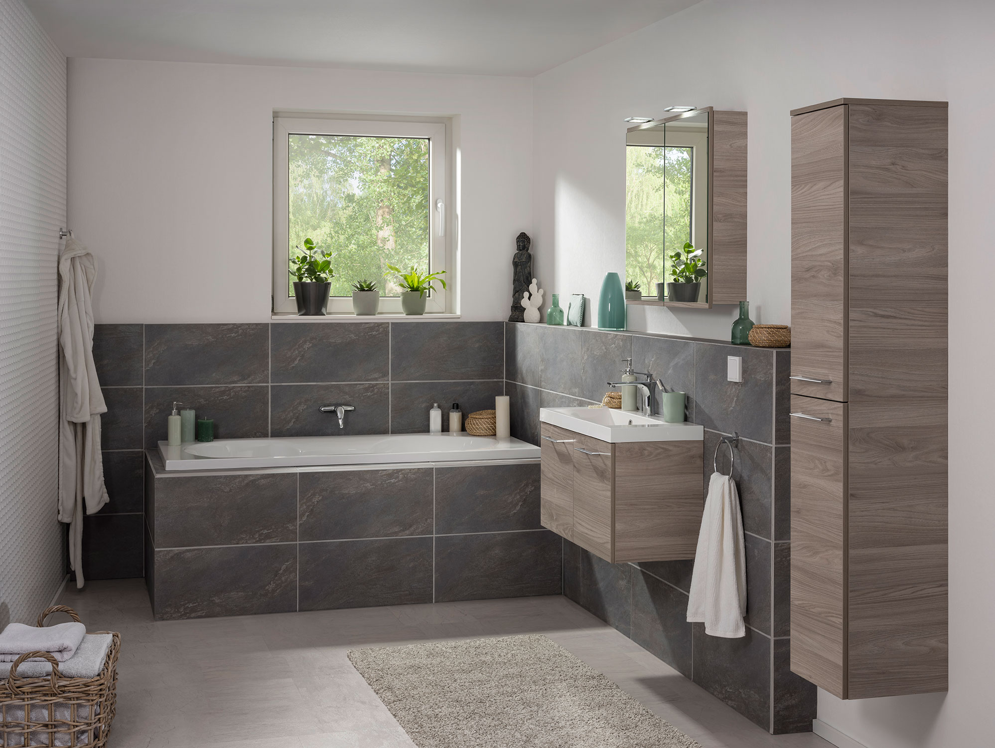 Lima Hochschrank Korpusfarbe: Steinesche Frontfarbe: Steinesche