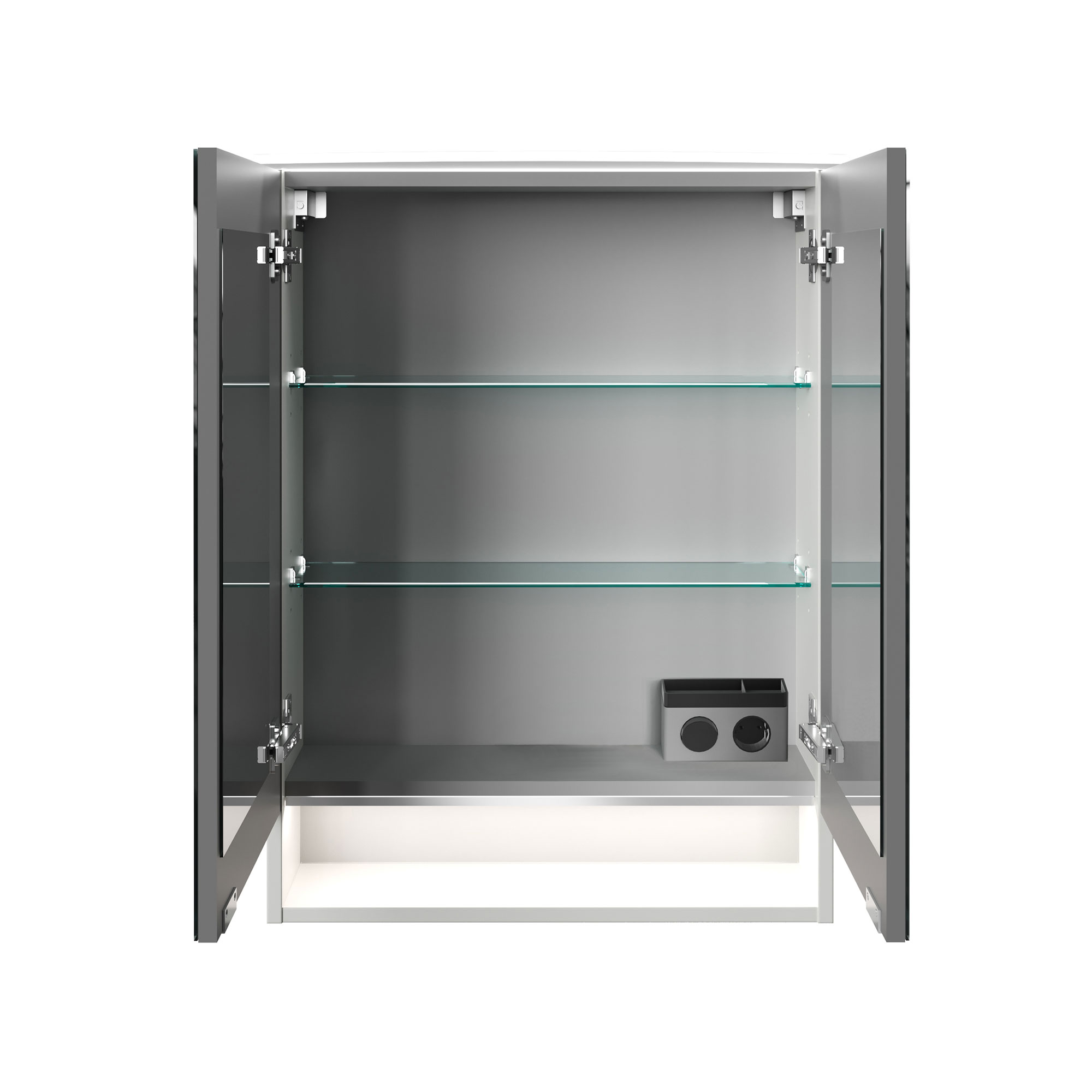 B.Style LED Spiegelschrank 60 cm Korpusfarbe: Weiß Glanz