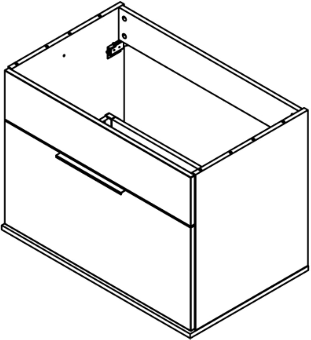 Kara Waschbeckenunterbau Korpusfarbe: Anthrazit Frontfarbe: Weiß - Glas lackiert