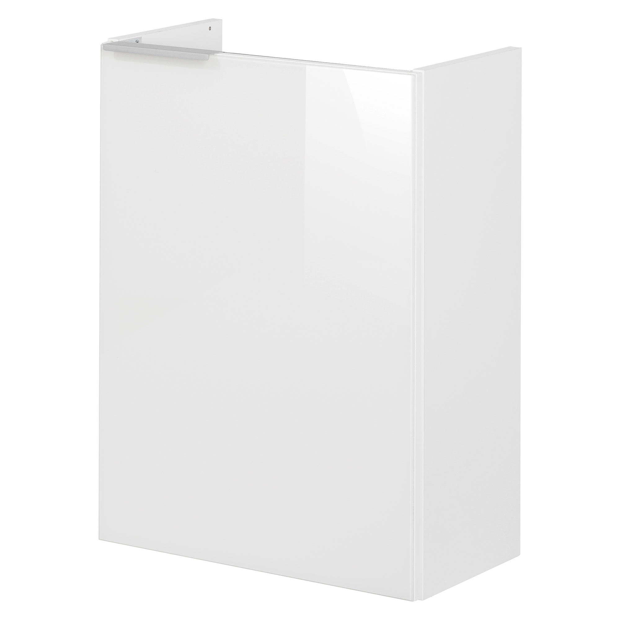 SBC Beckenunterschrank 45 - Glasfront Weiß - Korpus Weiß matt - Rechtsanschlag