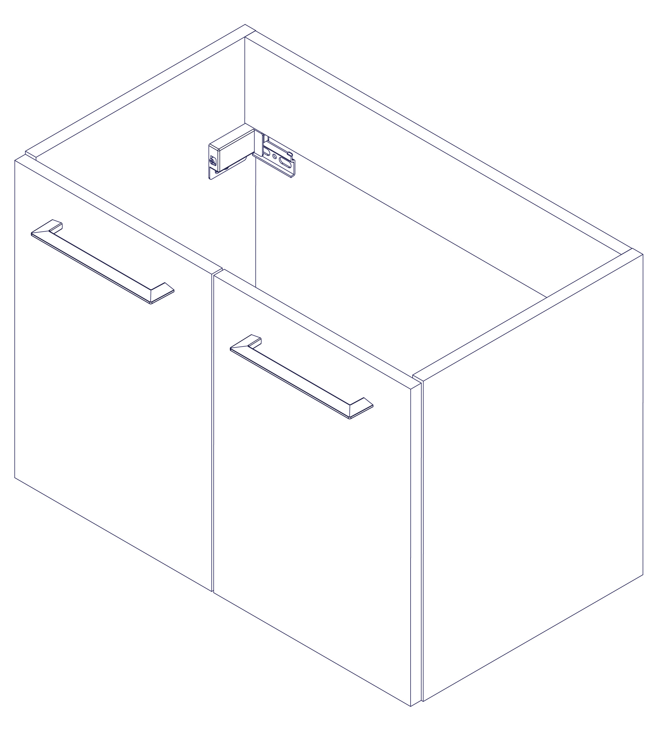 Lima Waschtischunterschrank 60cm Korpusfarbe: Weiß Matt Frontfarbe: Steinesche
