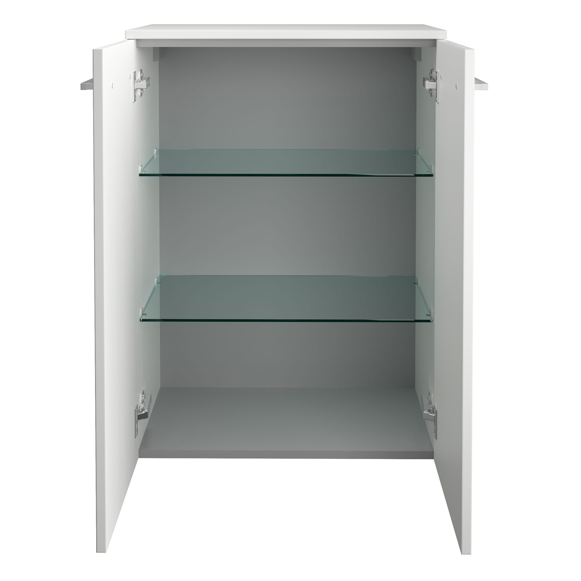 B.Style Doppel- Midischrank 60 cm Korpusfarbe: Weiß Glanz Frontfarbe: Weiß Hochglanz