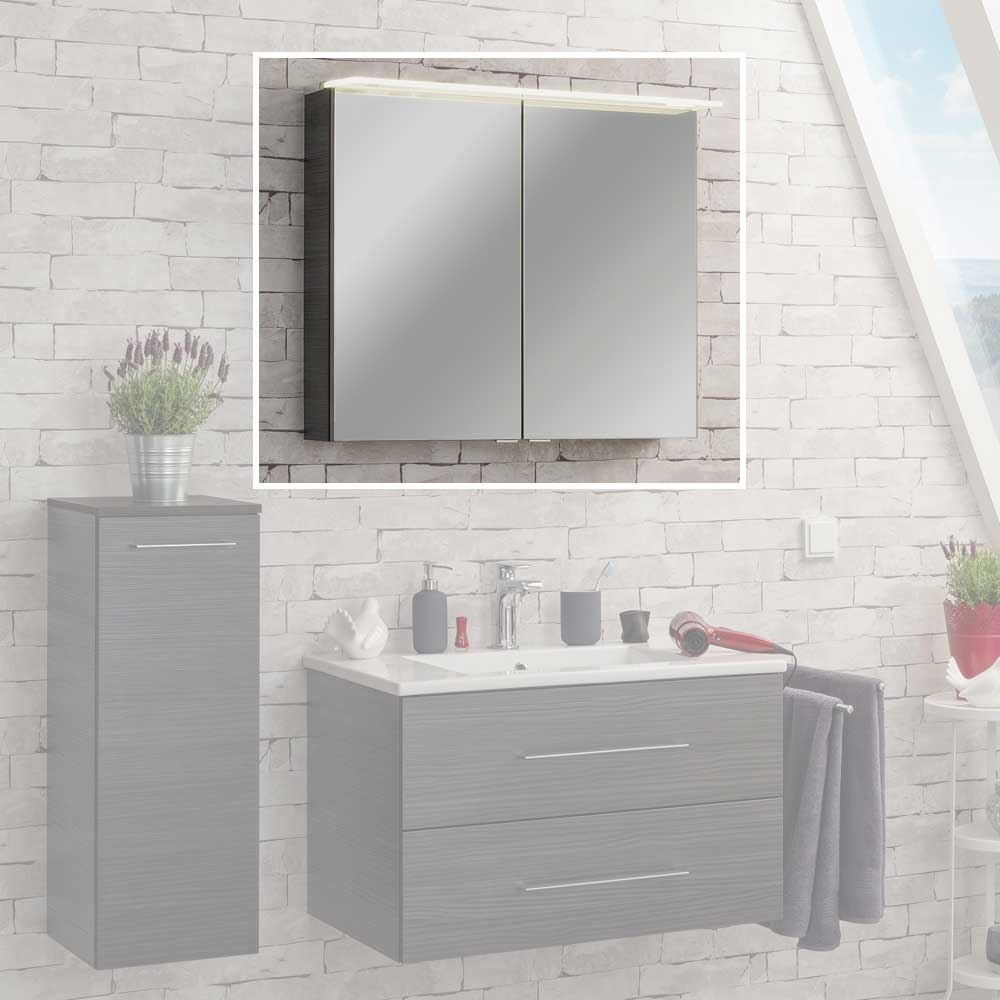 B.perfekt Spiegelschrank 80cm - Dark Oak