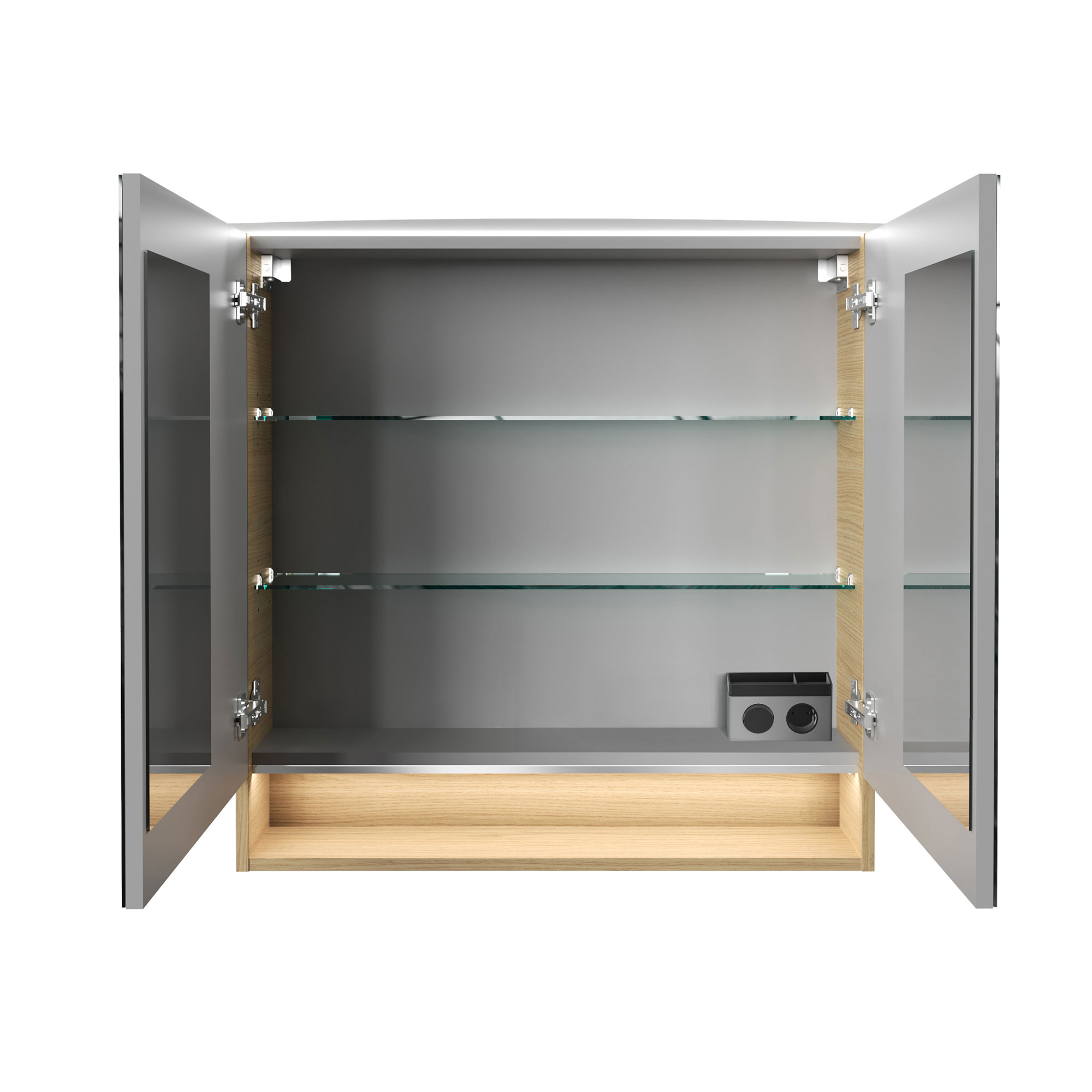 B.Style LED Spiegelschrank 80 cm Korpusfarbe: Sandeiche