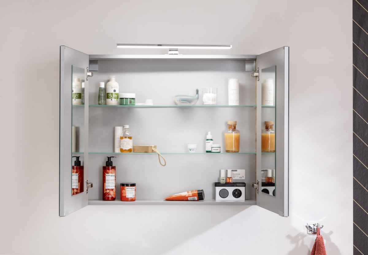 B.brillant LED Spiegelschrank 80cm - Ast Eiche