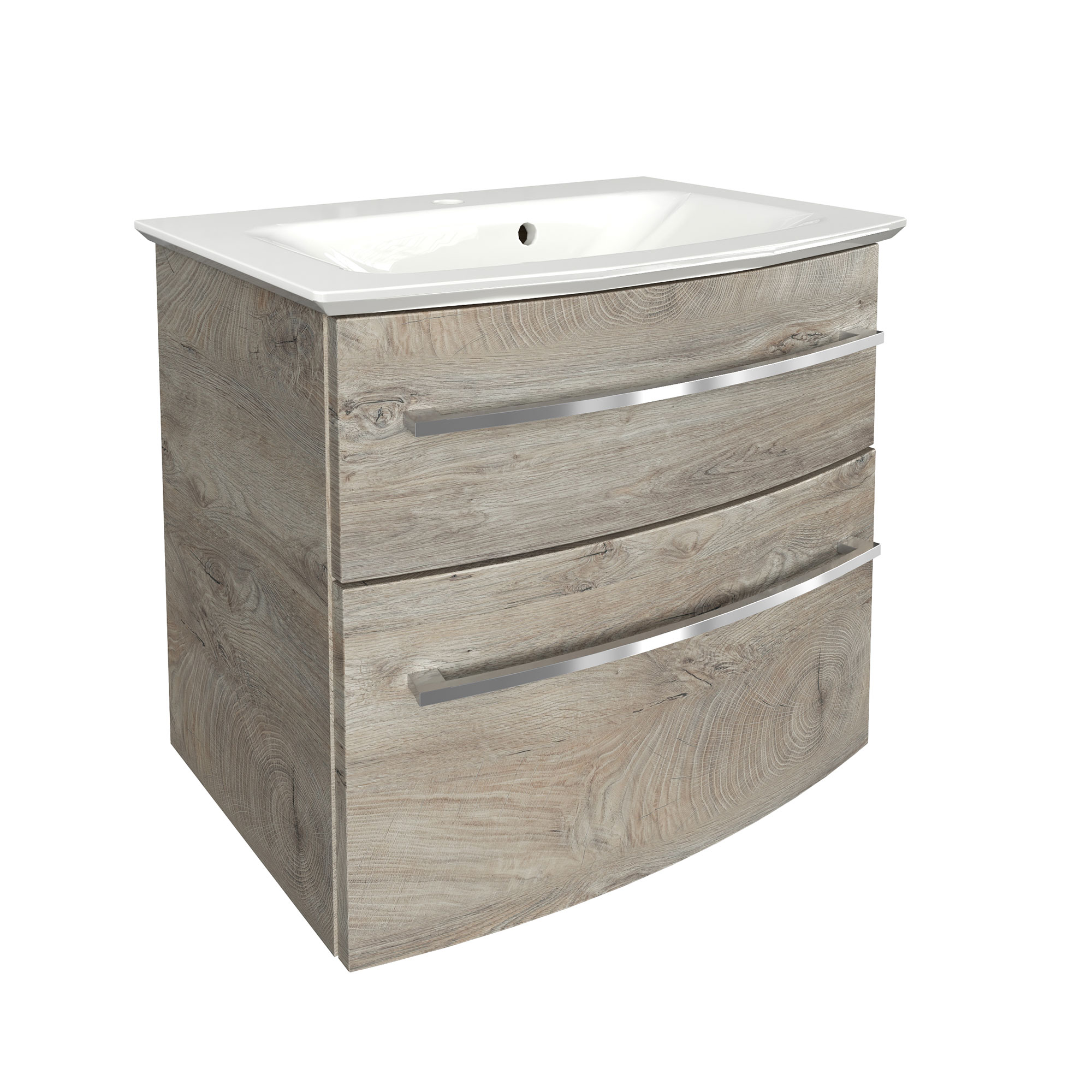 B.Style Waschtischset 63 cm Korpusfarbe: Nature Oak Frontfarbe: Nature Oak