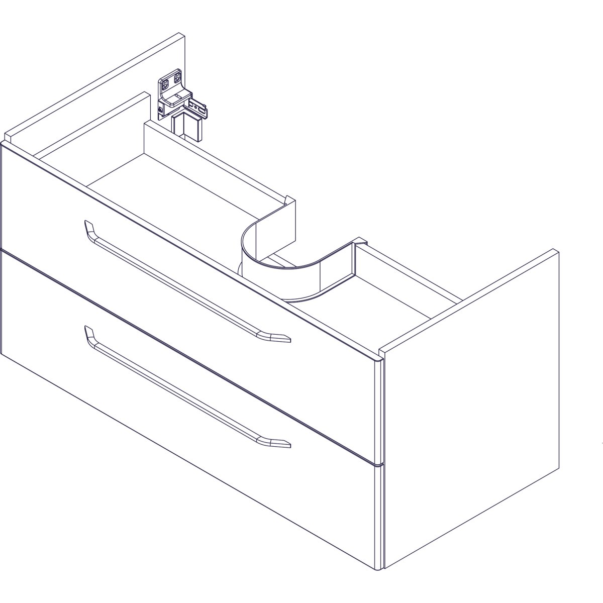 Milano Waschtischunterschrank 100cm - Ast Eiche