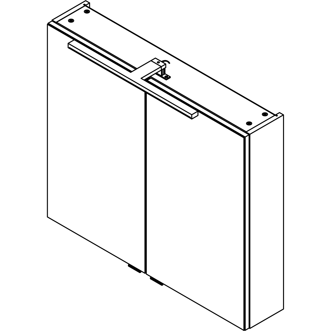 B.brillant LED Spiegelschrank 80cm - Ast Eiche