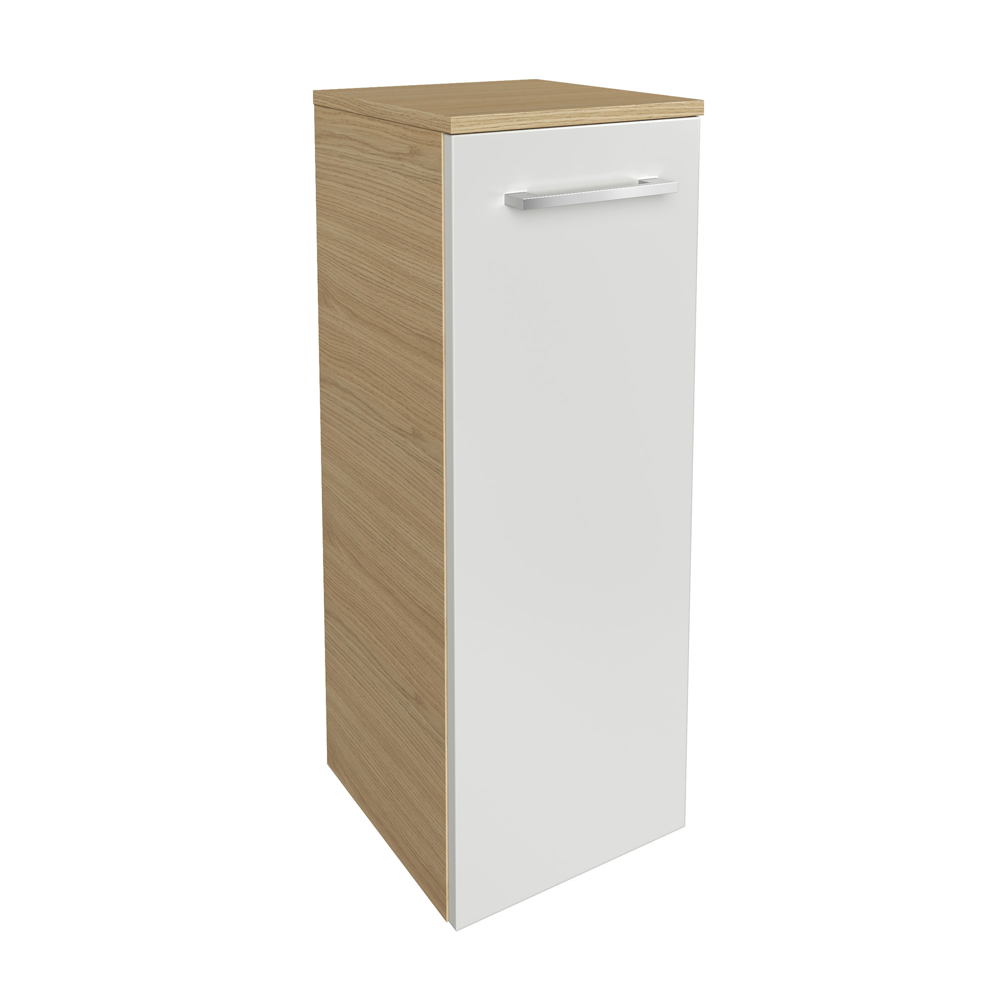B.Style Midischrank 30 cm Korpusfarbe: Sandeiche Frontfarbe: Weiß Hochglanz Anschlag: Rechts