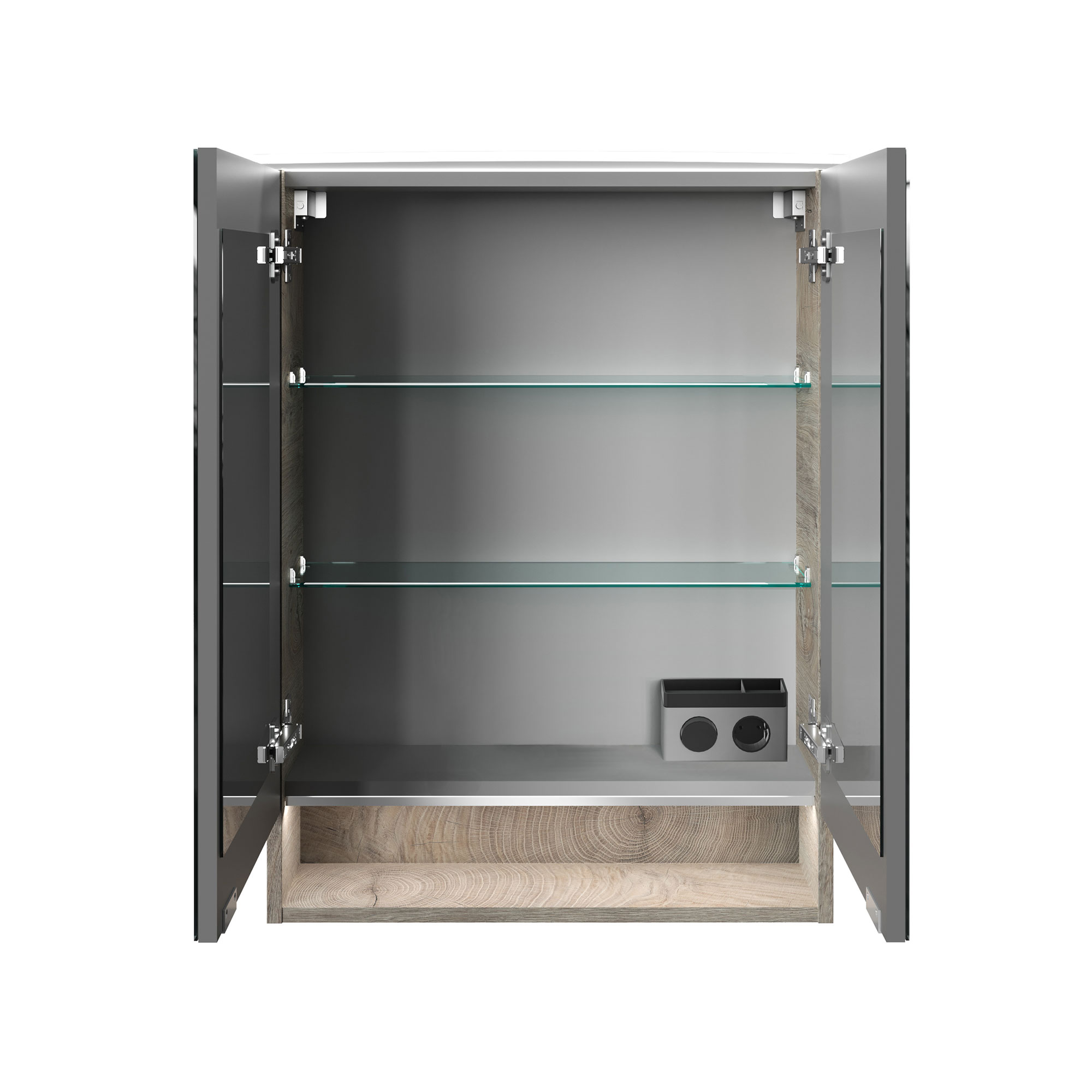 B.Style LED Spiegelschrank 60 cm Korpusfarbe: Nature Oak