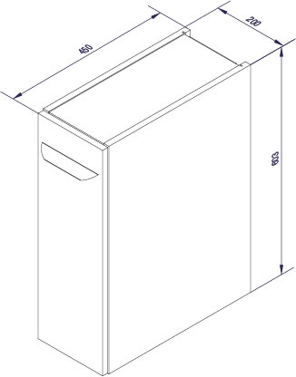 Luxor Ergänzungs-Unterschrank - Rechtsanschlag - Steinsche - 20cm