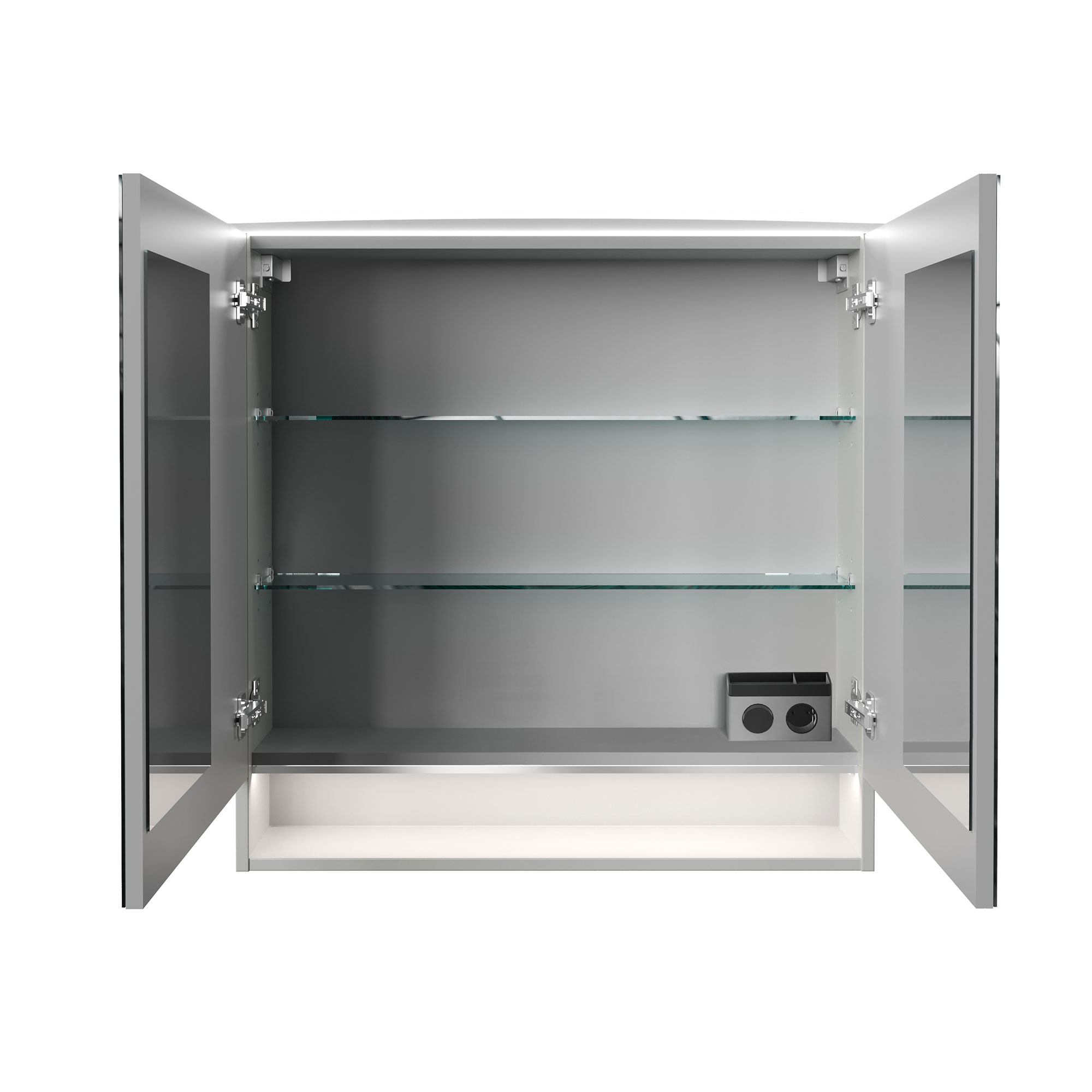 B.Style LED Spiegelschrank 80 cm Korpusfarbe: Weiß Glanz