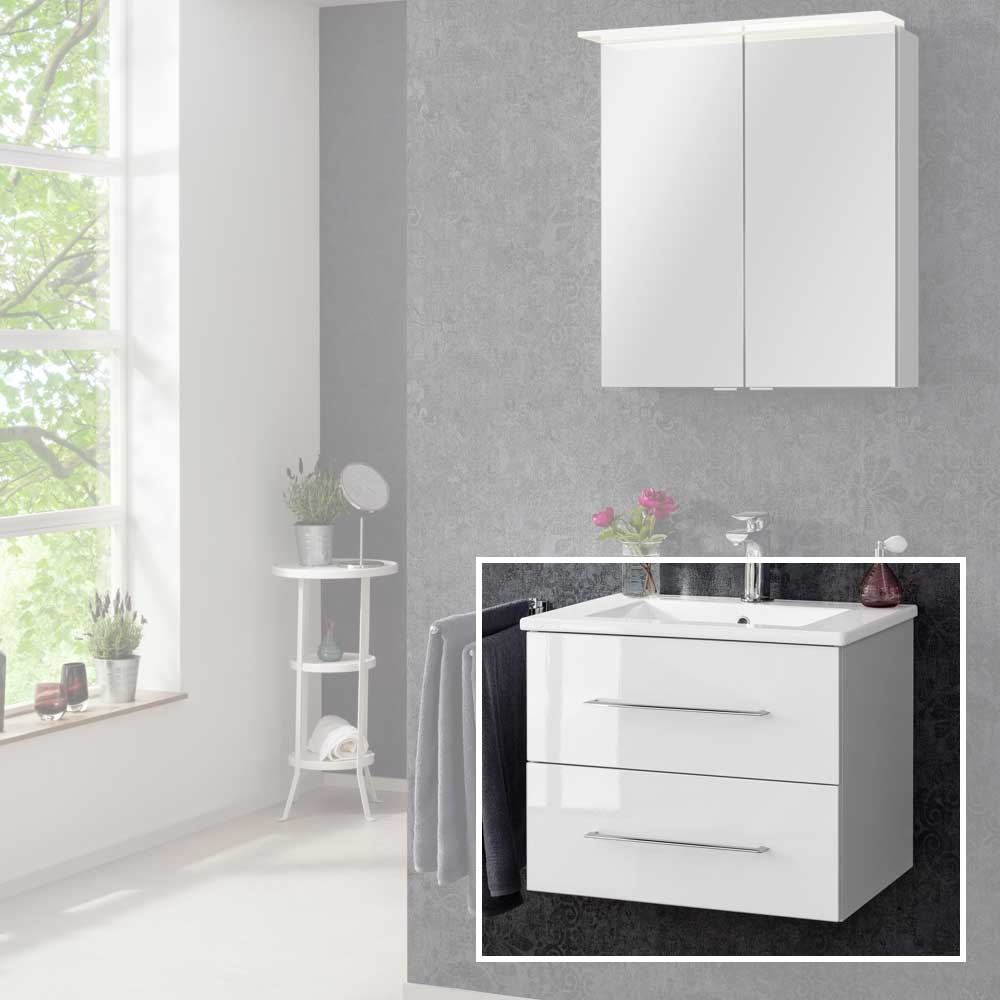 B.perfekt Waschtischset 60cm - Weiß