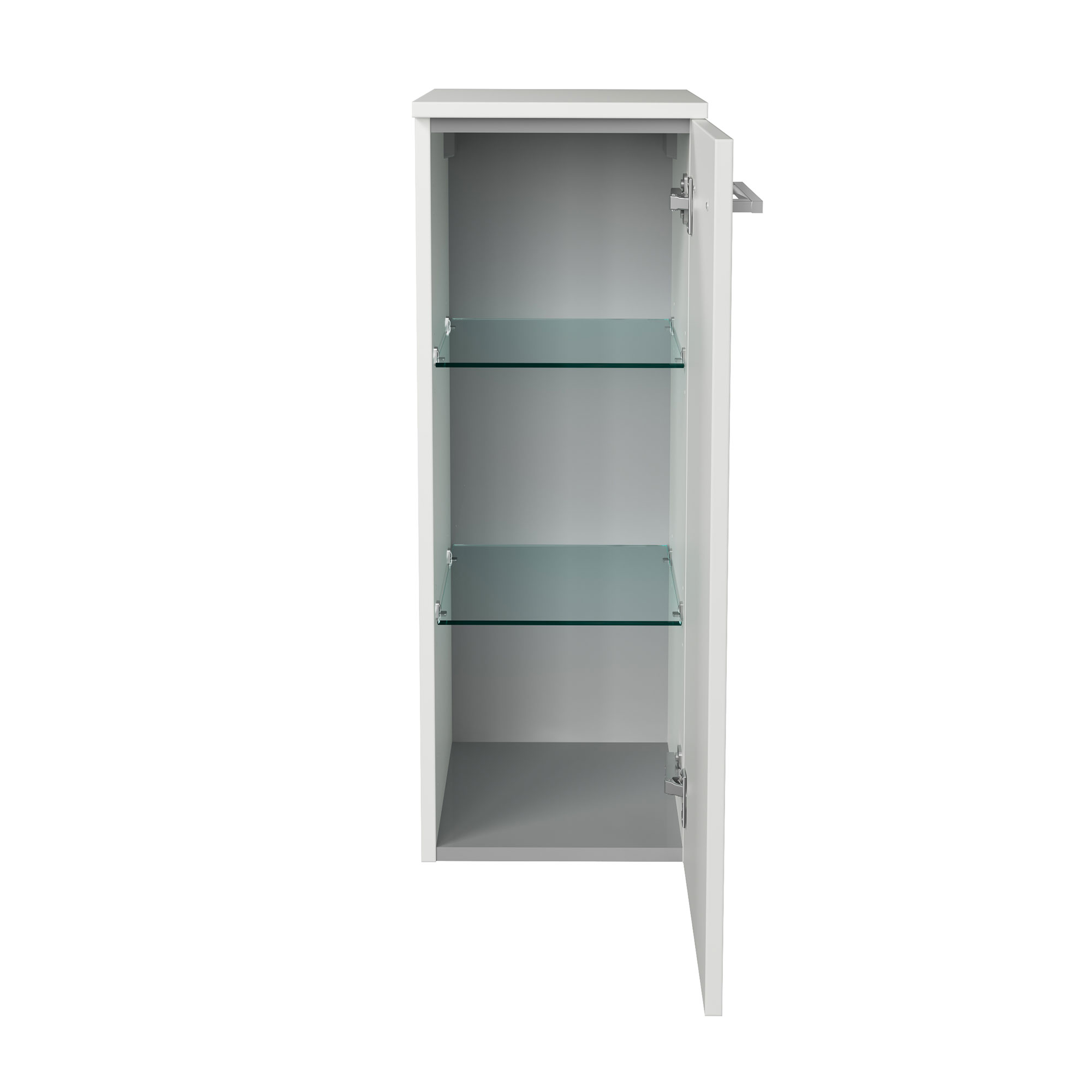 B.Style Midischrank 30 cm Korpusfarbe: Weiß Glanz Frontfarbe: Weiß Hochglanz Anschlag: Rechts
