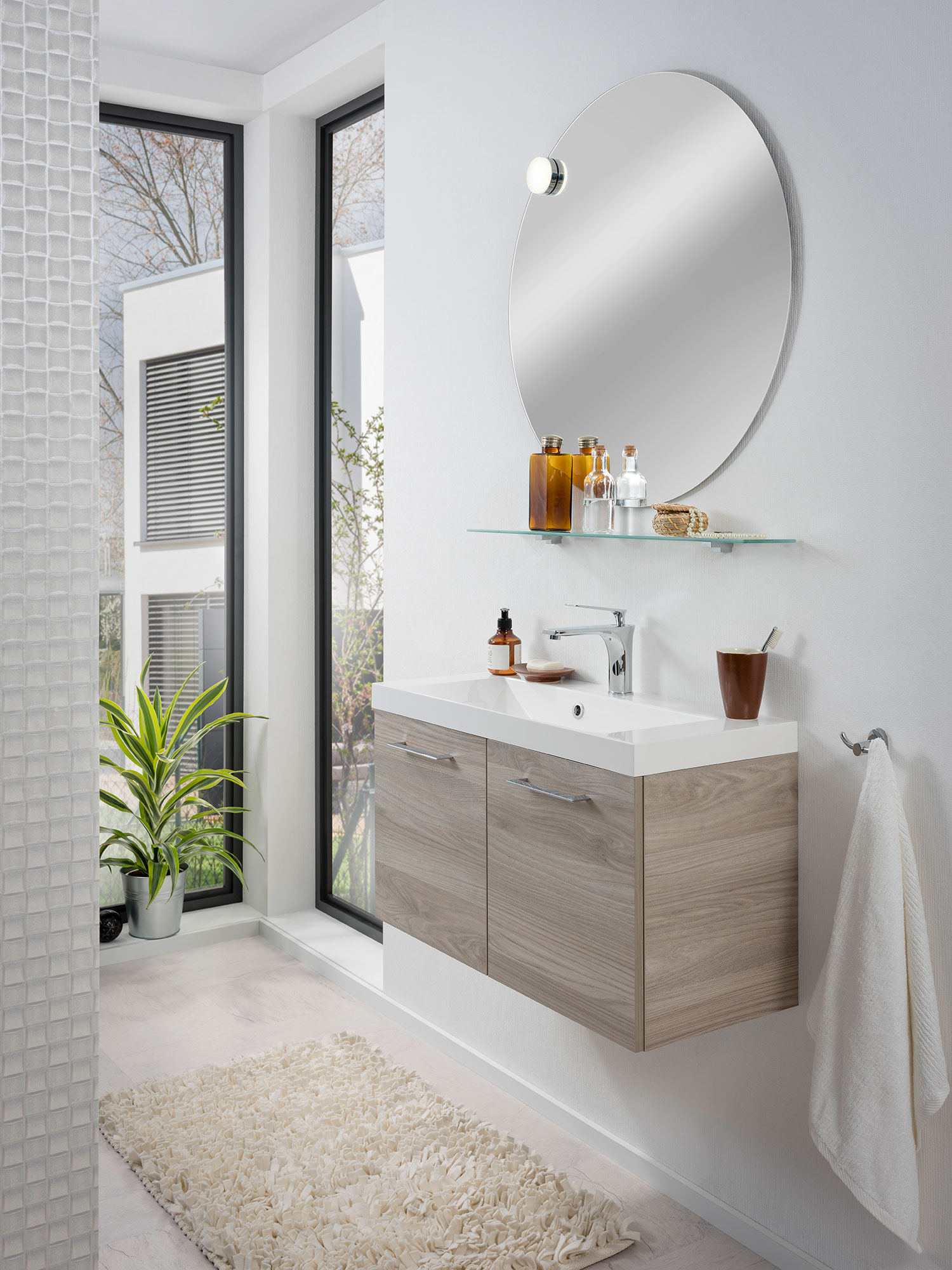 Lima Waschtischunterschrank 80cm Korpusfarbe: Steinesche Frontfarbe: Steinesche