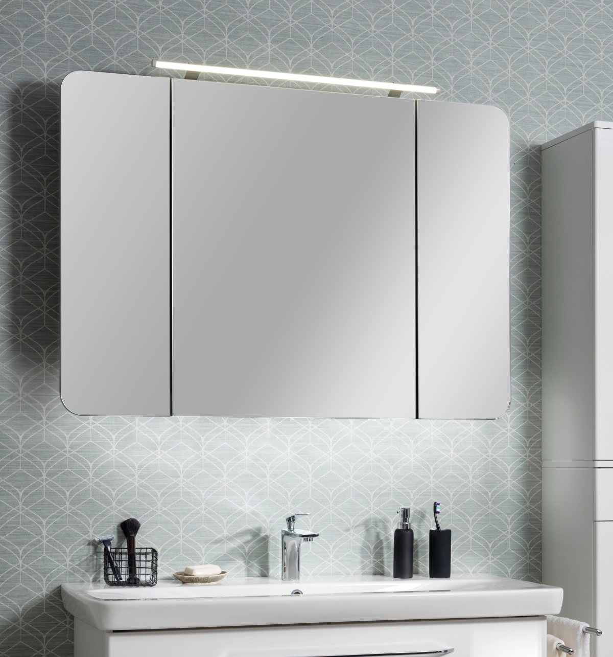 Milano Spiegelschrank Weiß - 110cm