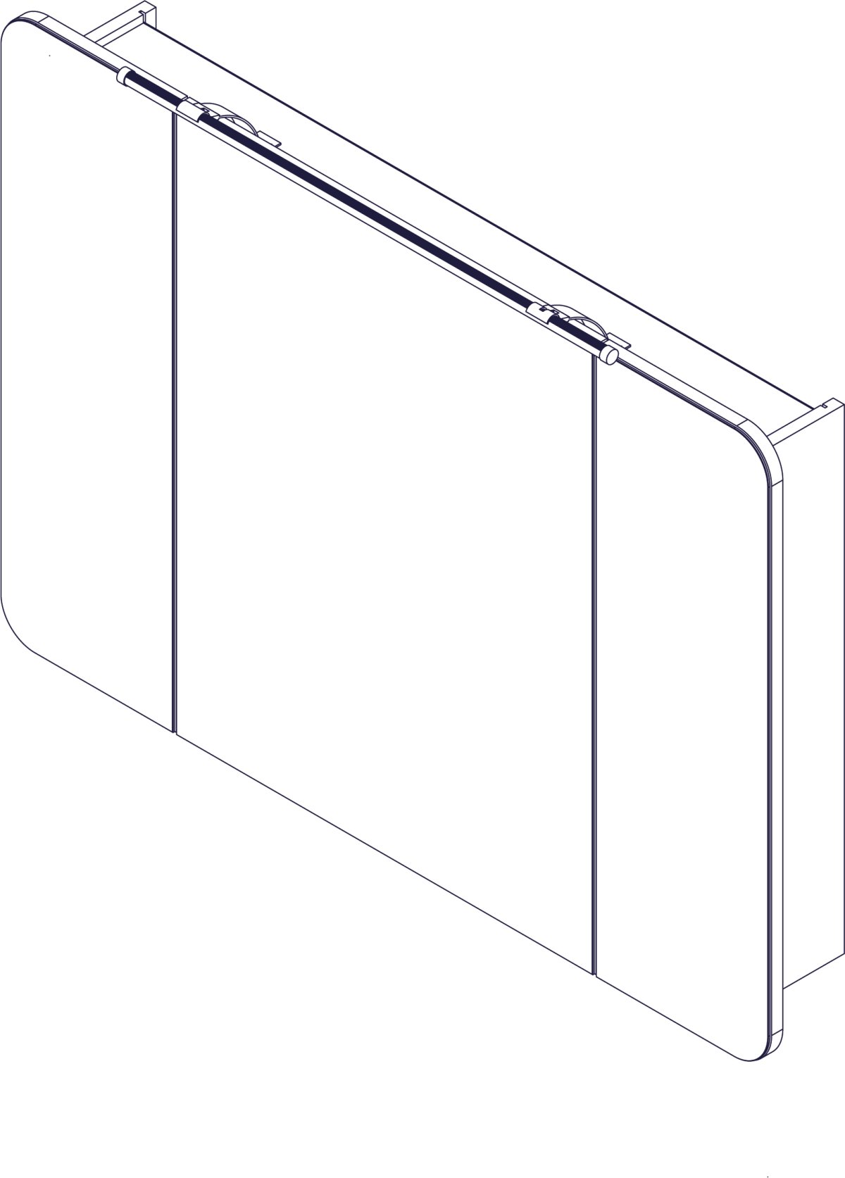Milano Spiegelschrank Weiß - 110cm
