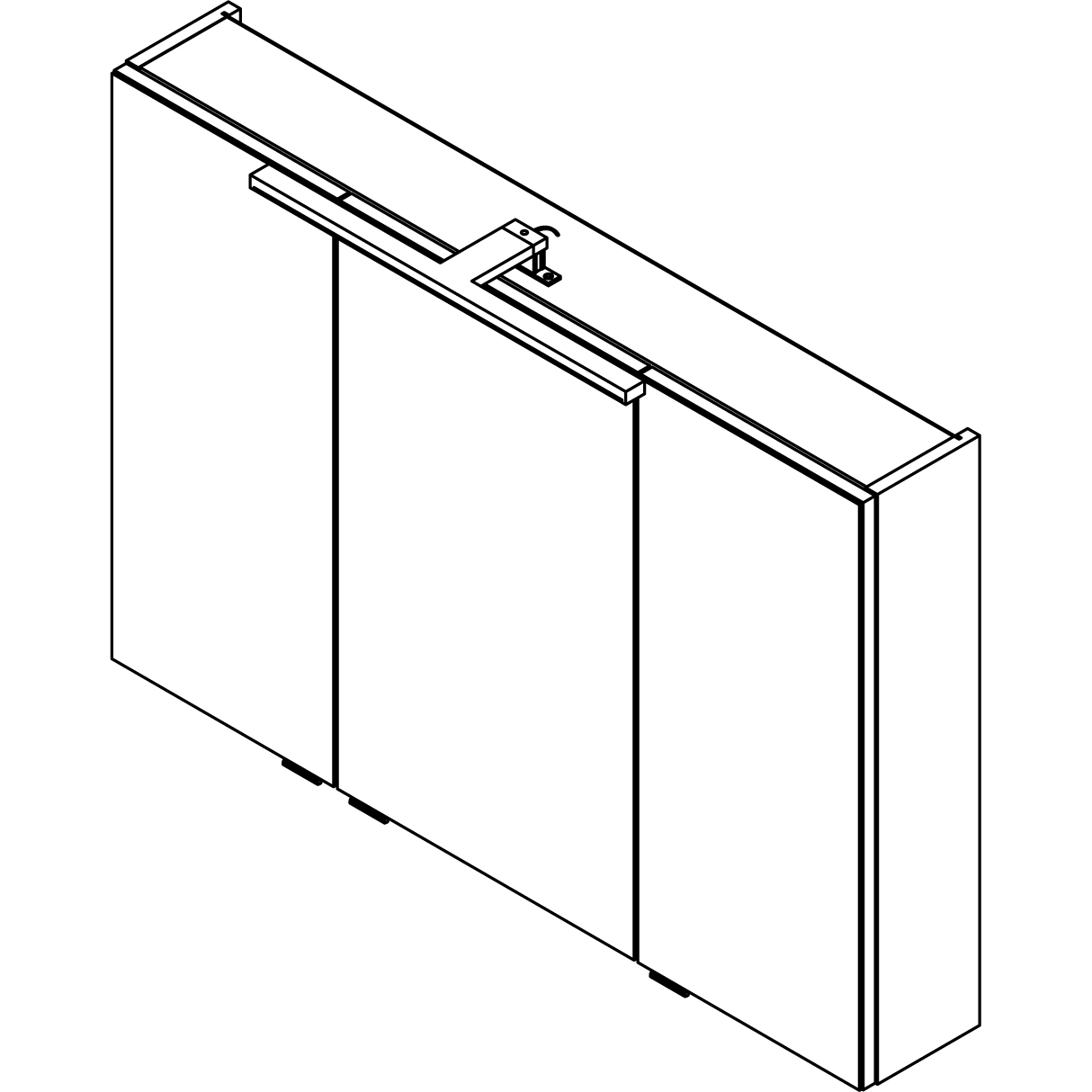 B.brillant LED Spiegelschrank 100cm - Ast Eiche