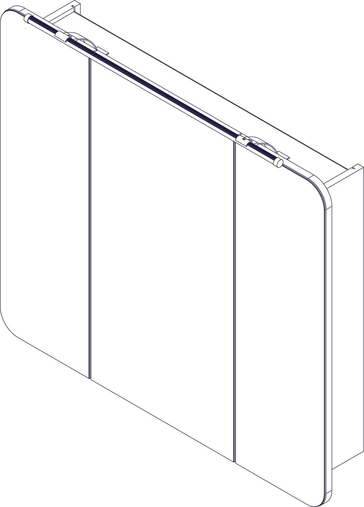 Milano Spiegelschrank Weiß - 90cm