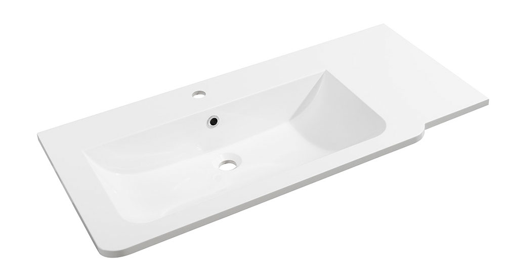 Luxor Gussmarmorbecken links weiß 100 cm