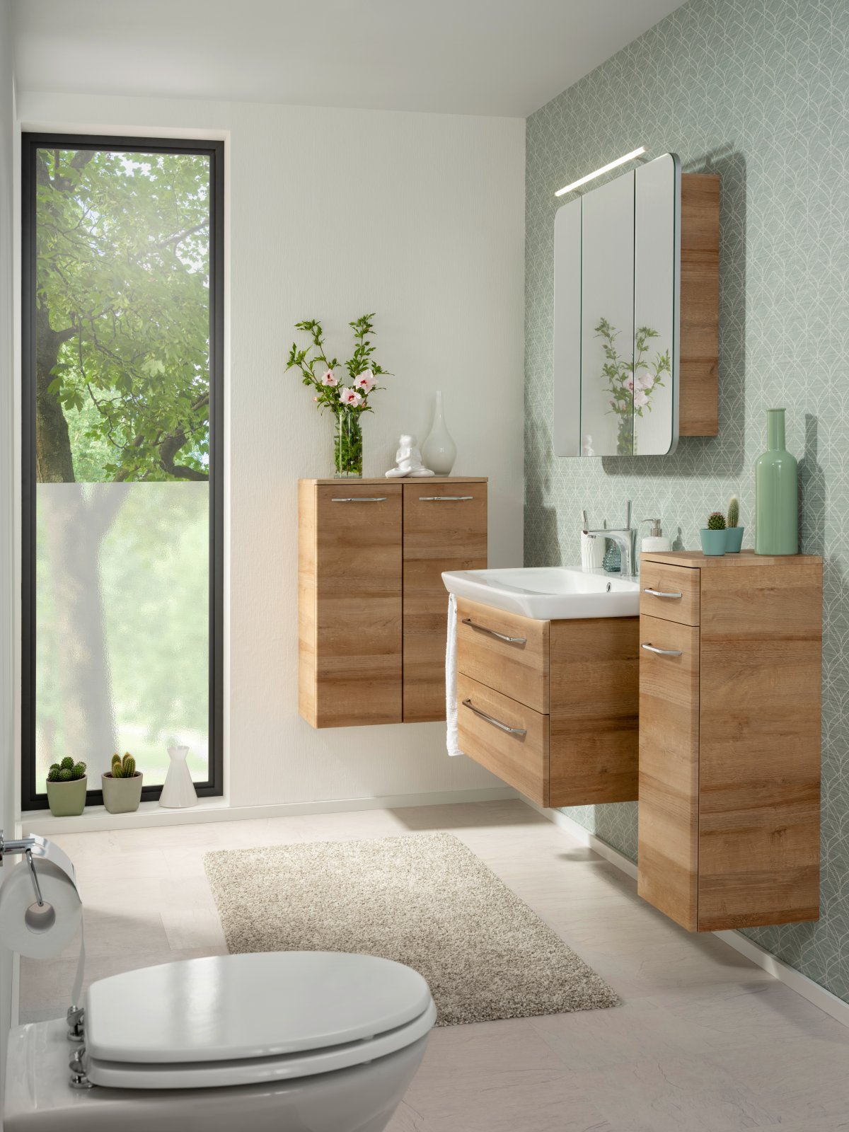 Milano Doppel-Midischrank - 60cm - Ast Eiche