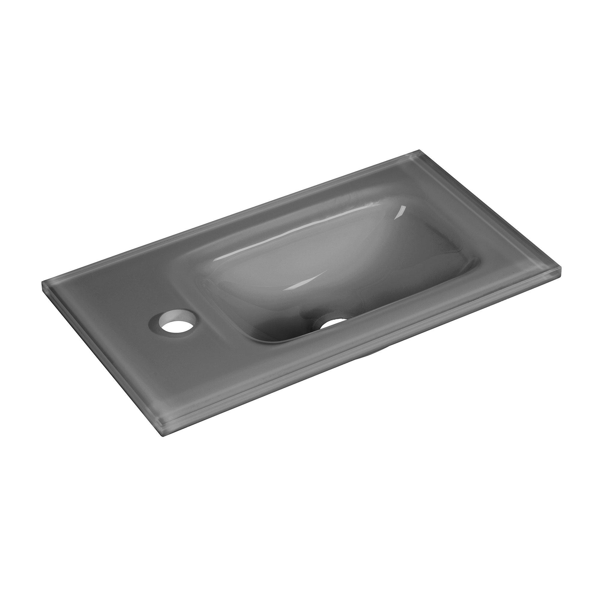 Gäste-WC Glasbecken grau