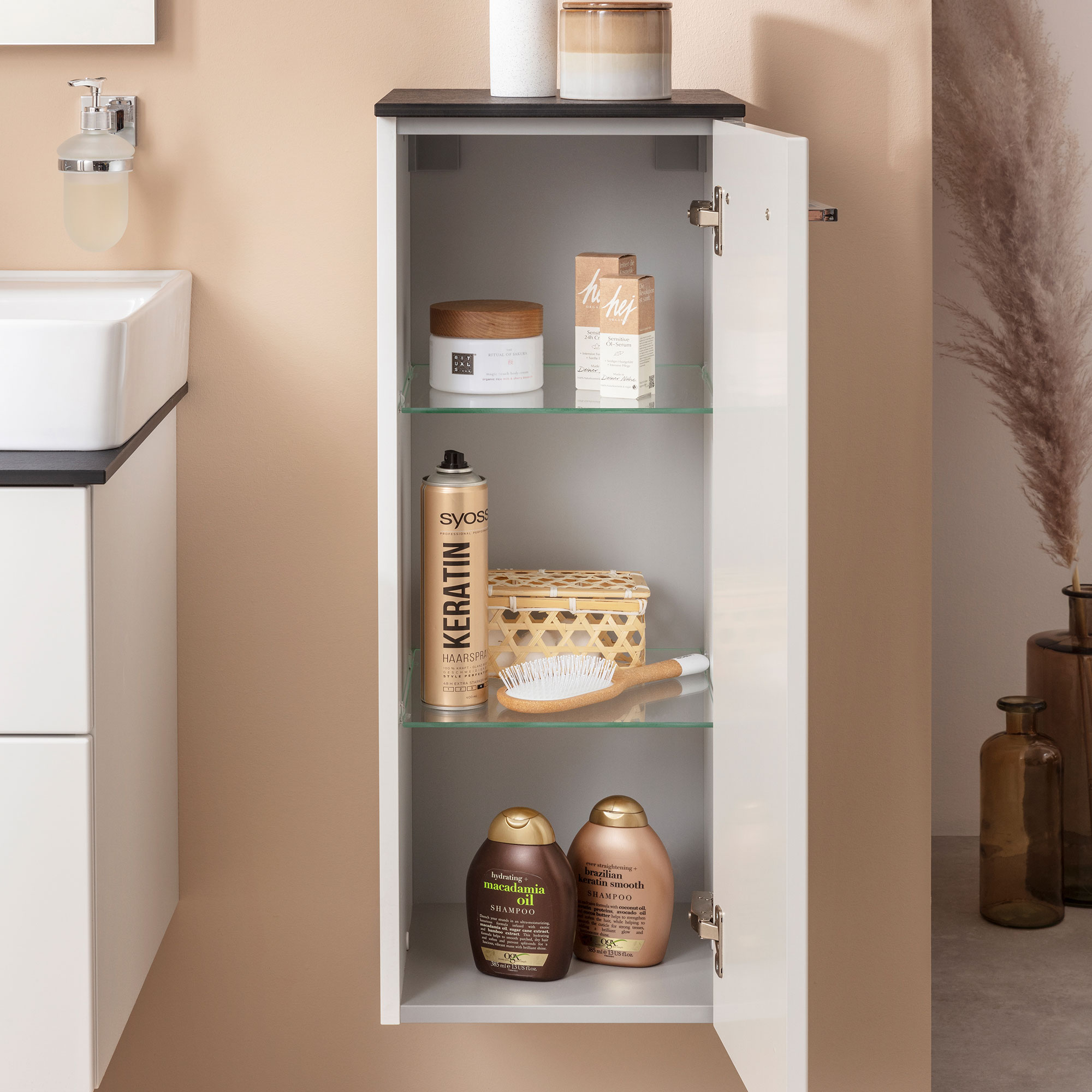 Oxford Midischrank 30cm - Weiß Hochglanz