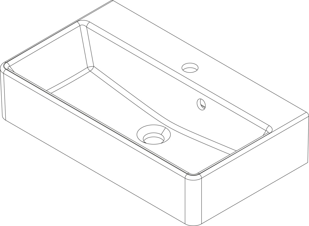 Keramikbecken kubisch 60cm
