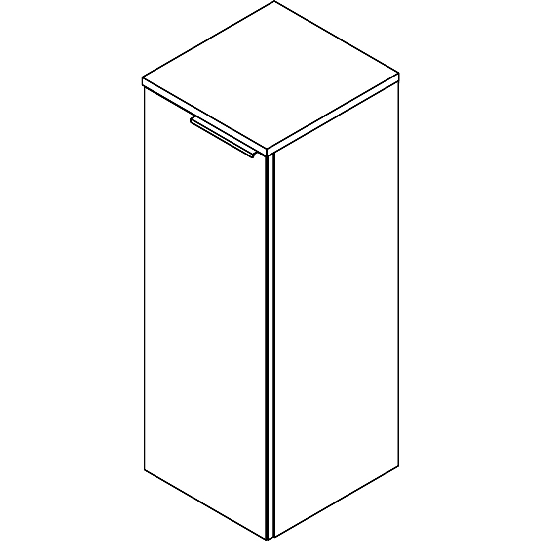 B.brillant Midischrank 30cm - Ast Eiche - Glas Anthrazit