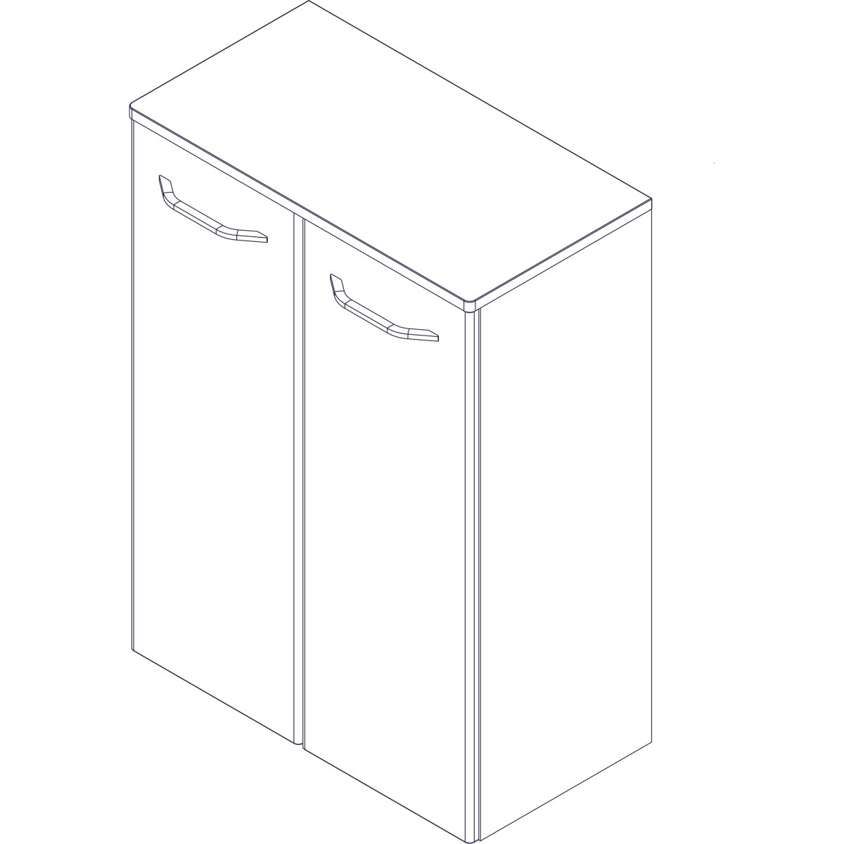 Milano Doppel-Midischrank - 60cm - Ast Eiche
