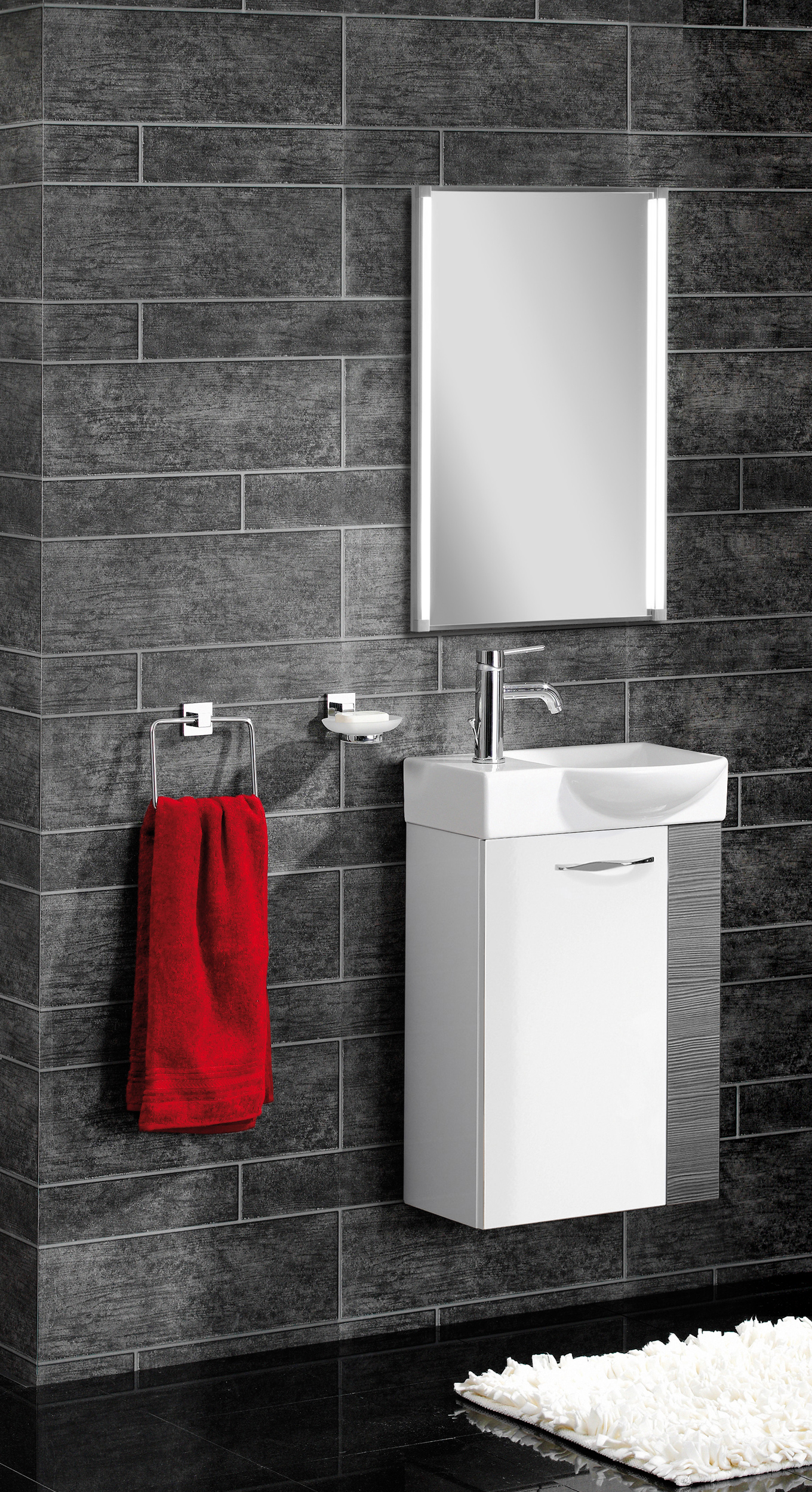 Gäste-WC-Keramikbecken rechts
