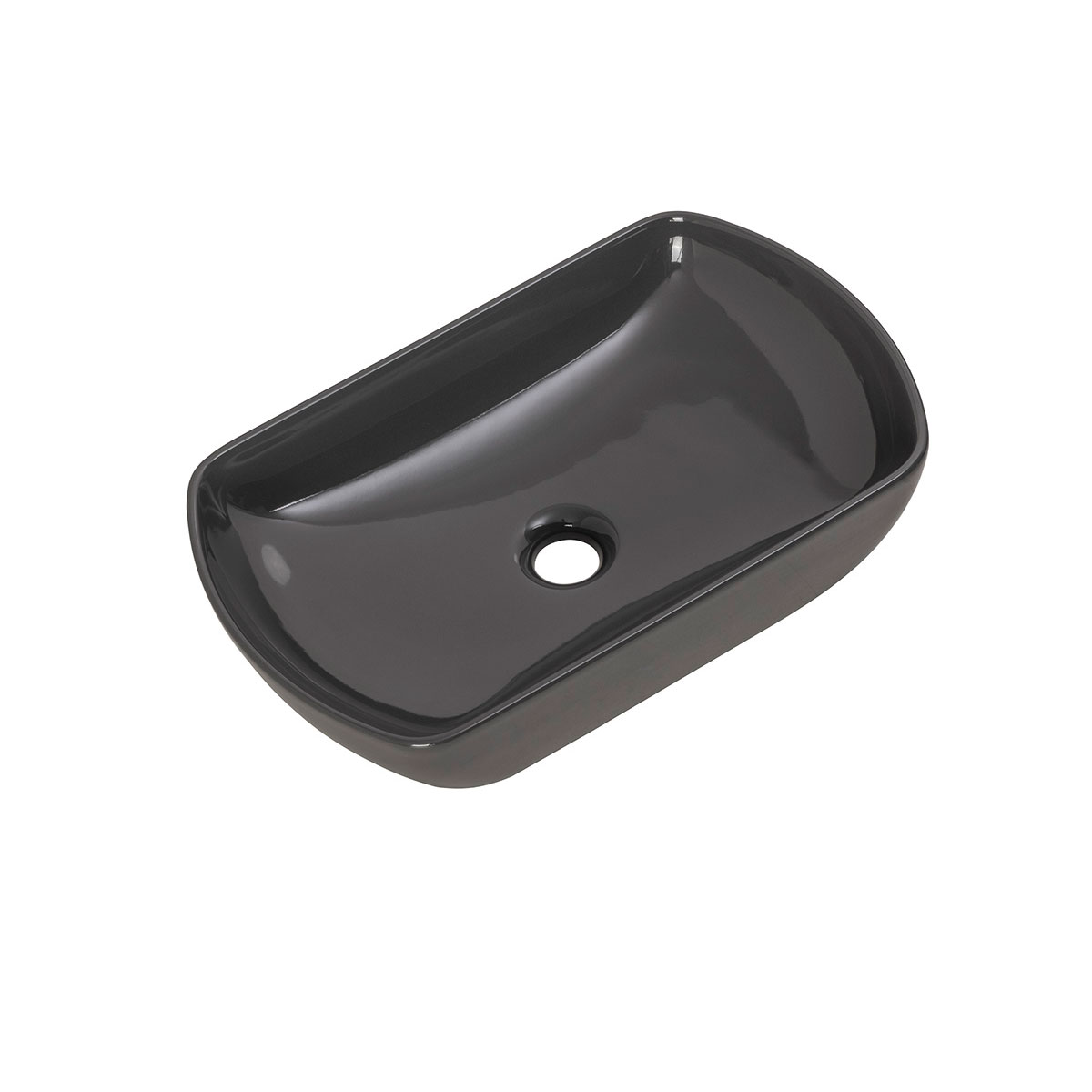 Keramik Aufsatzbecken oval grau