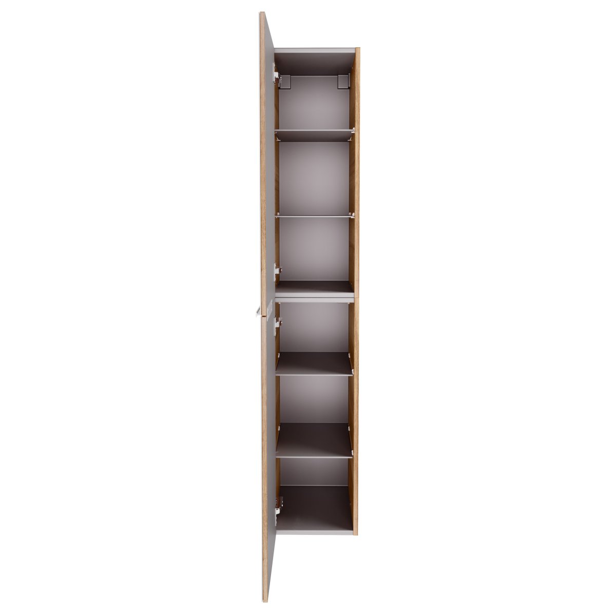 B.brillant Hochschrank 30cm - Ast Eiche - Glas Weiß