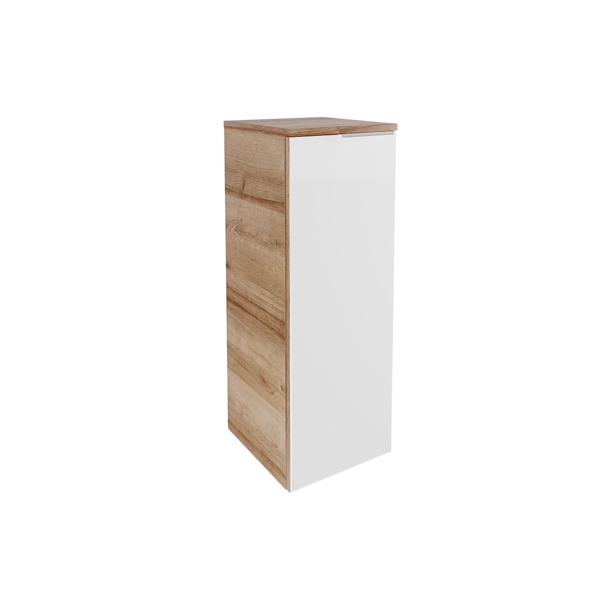 B.brillant Midischrank 30cm - Ast Eiche - Glas Weiß