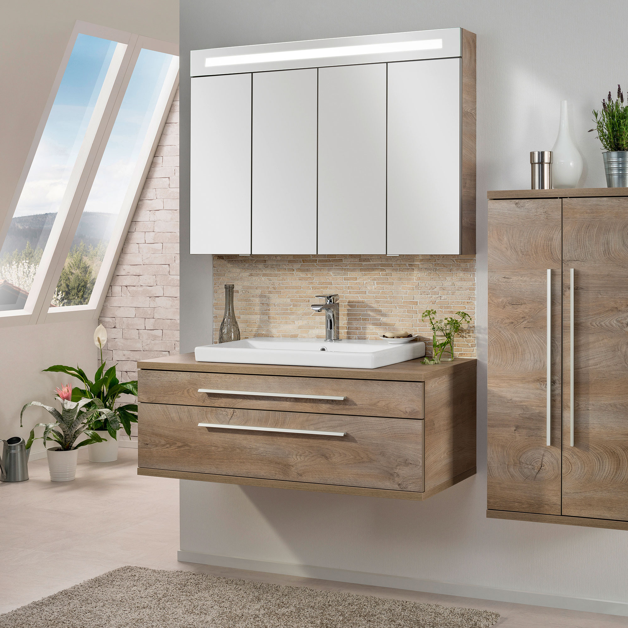 Stanford Waschtischunterschrank mit Ausschnitt - Nature Oak