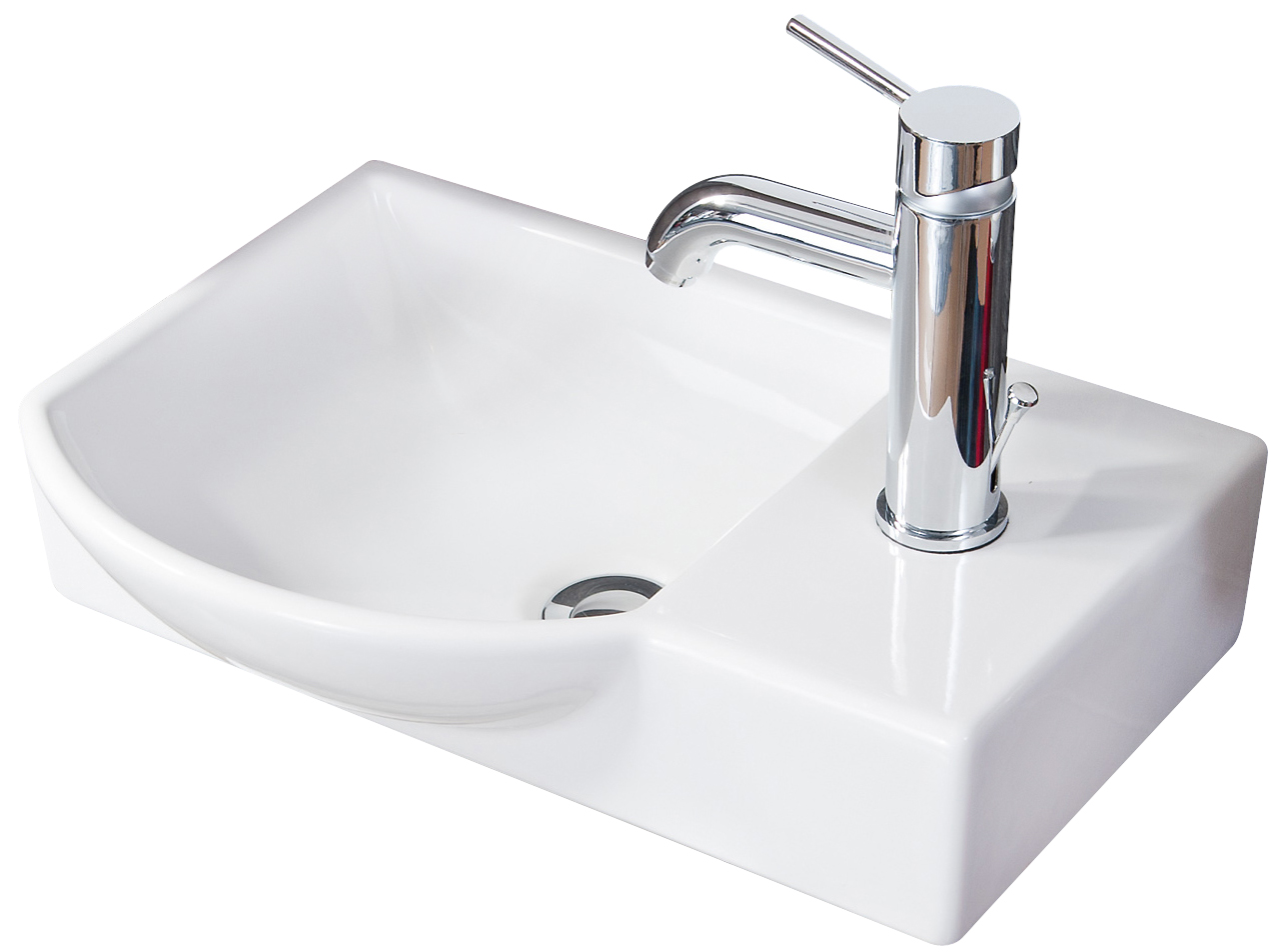 Gäste-WC Keramikbecken links