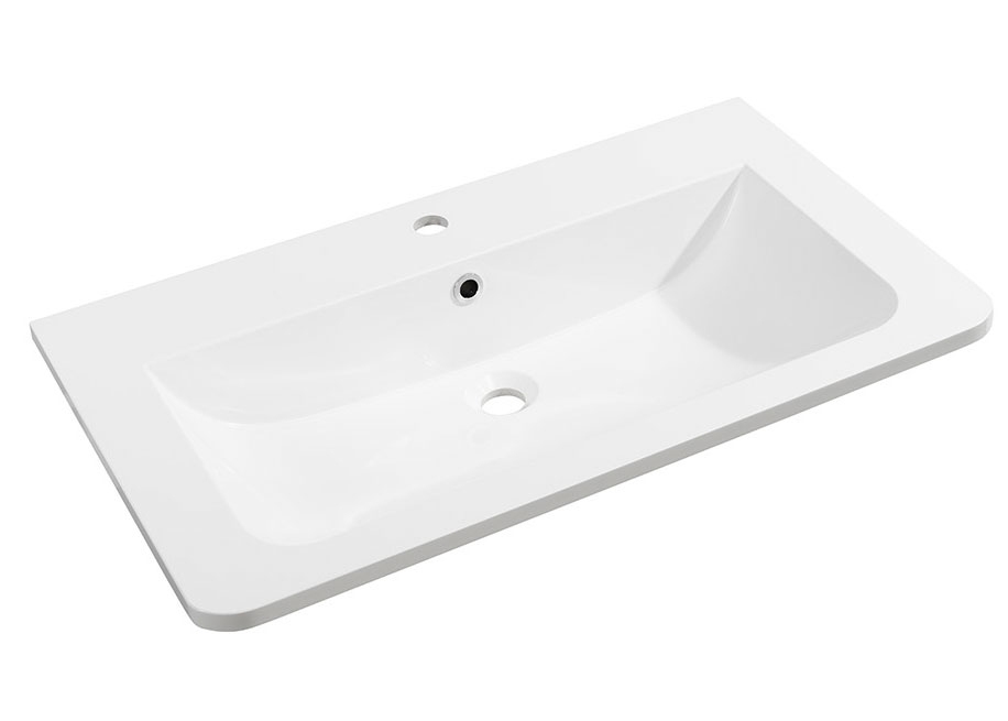 Luxor Gussmarmorbecken weiß 80 cm