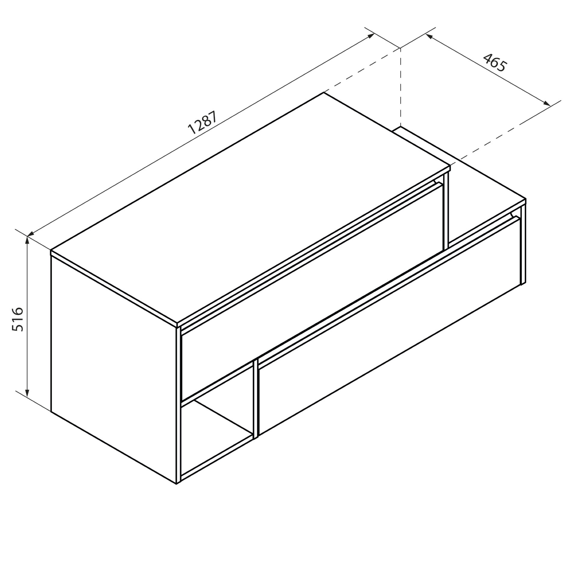VITA L-Waschtisch-Unterschrank mit Adeckplatte