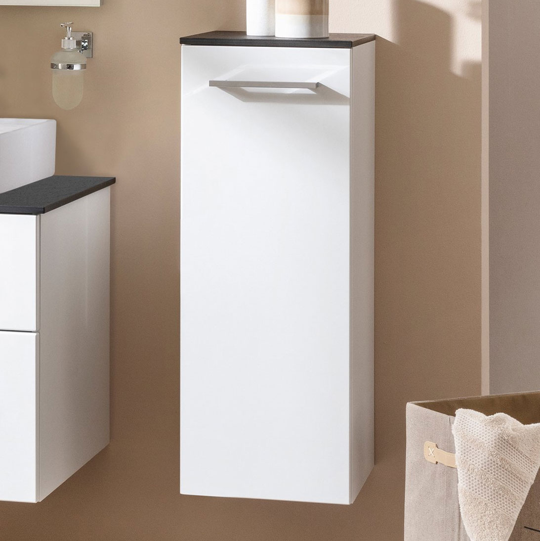 Oxford Midischrank 30cm - Weiß Hochglanz