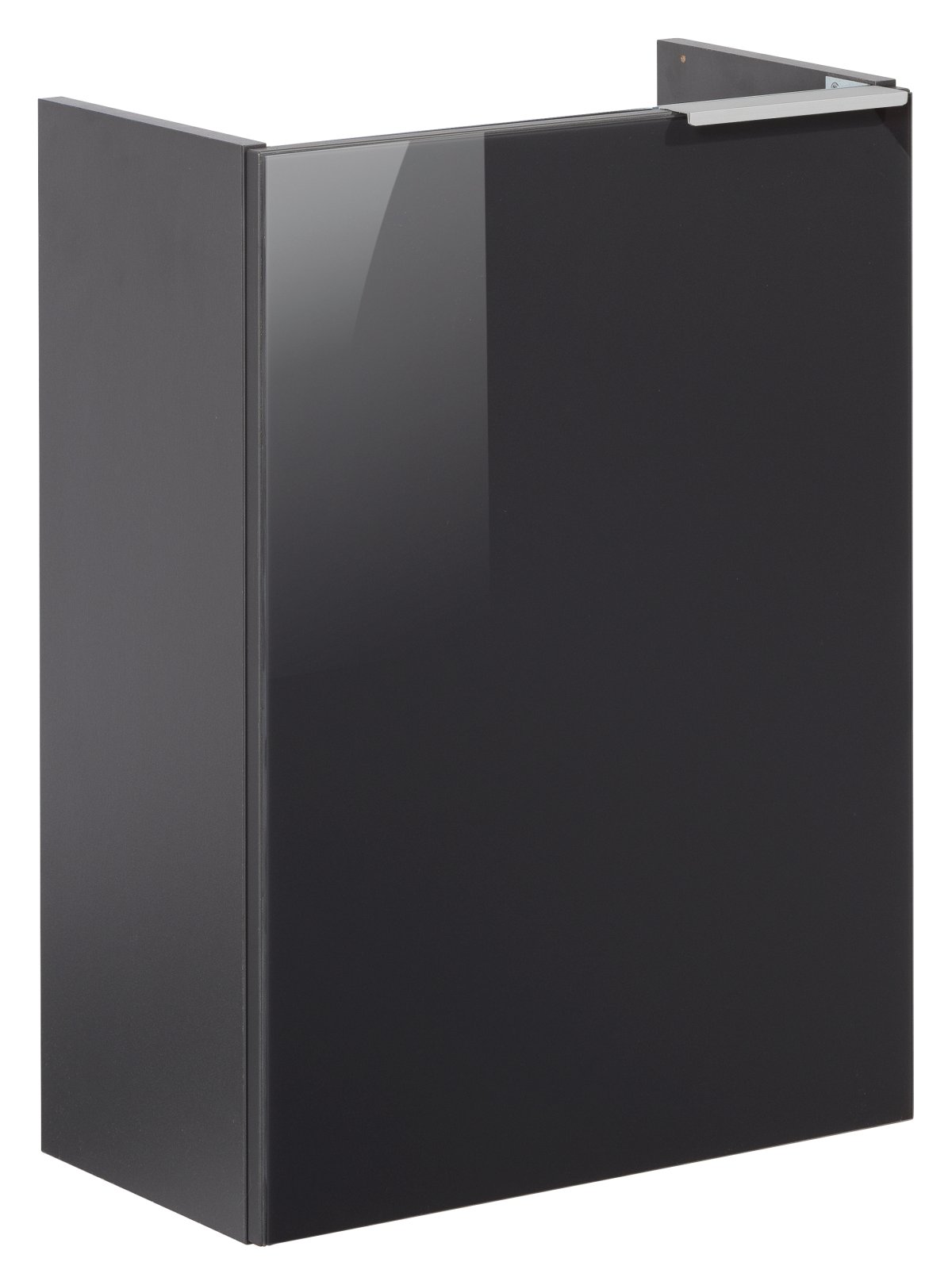 Set SBC - Front lackiertes Glas Anthrazit - Korpus Anthrazit links - 45 x 62 x 25 cm