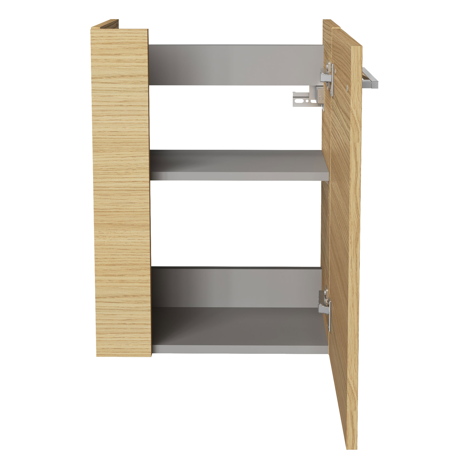 SBC Beckenunterschrank 45 - Front Sandeiche - Korpus Sandeiche - Rechtsanschlag