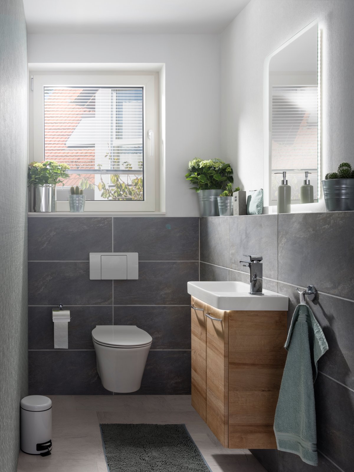 Milano Gäste WC Waschtischunterschrank - Ast Eiche