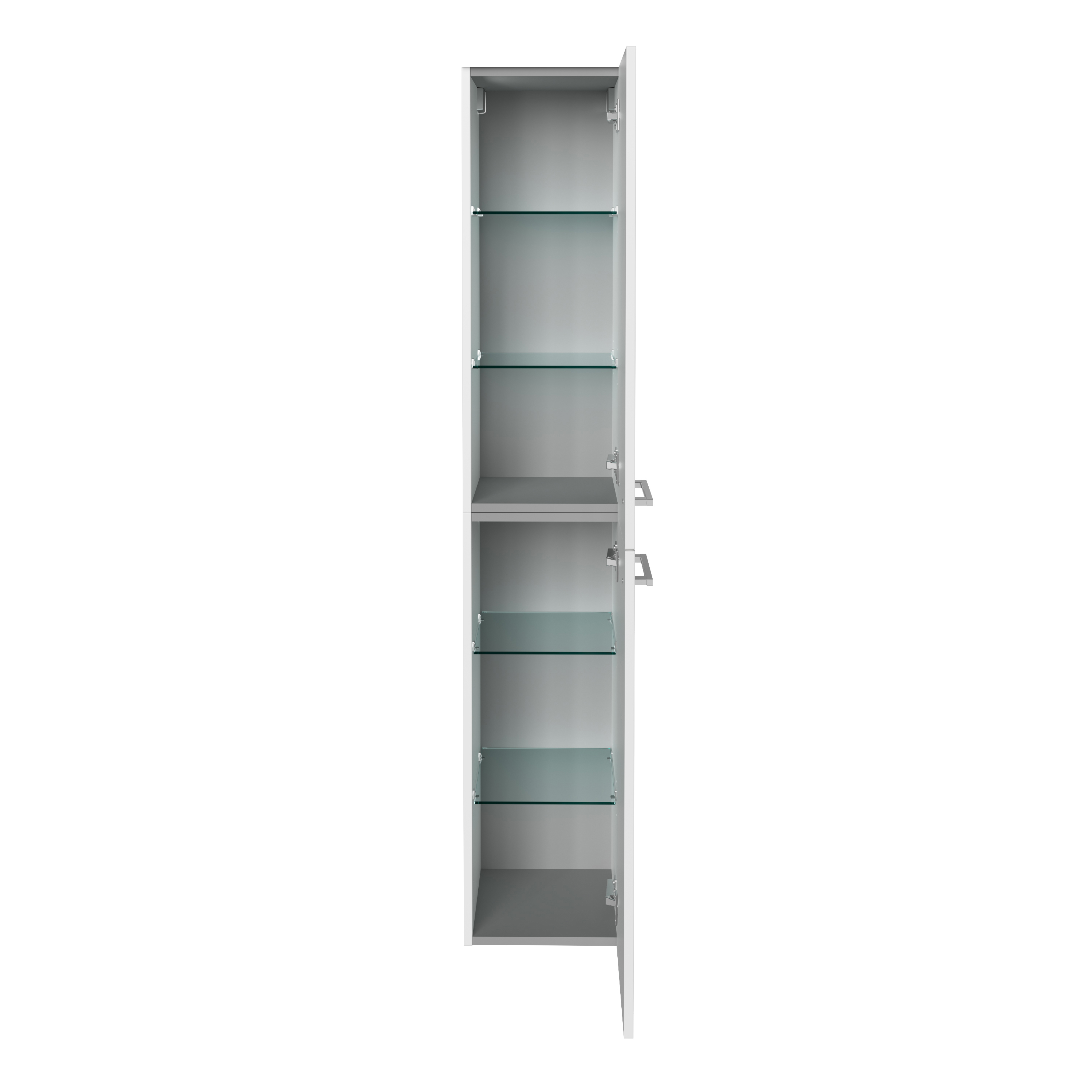 B.Style Hochschrank 30 cm Korpusfarbe: Weiß Glanz Frontfarbe: Weiß Hochglanz Anschlag: Rechts