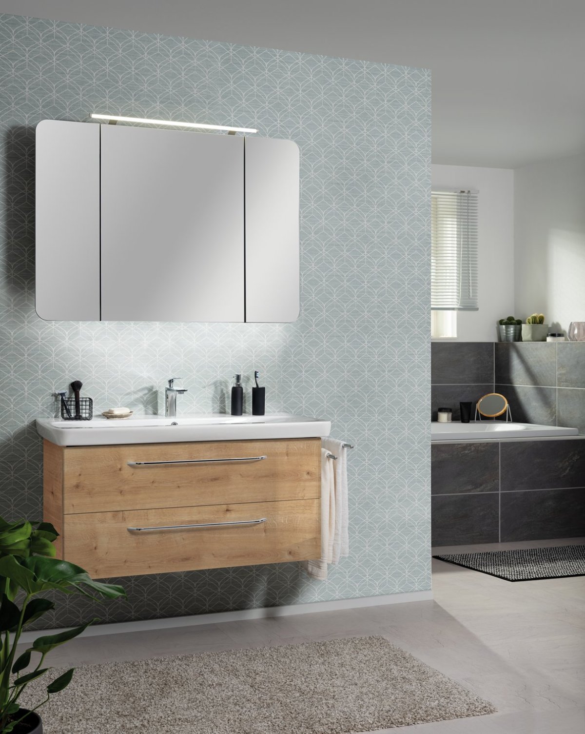 Milano Waschtischunterschrank 100cm - Ast Eiche