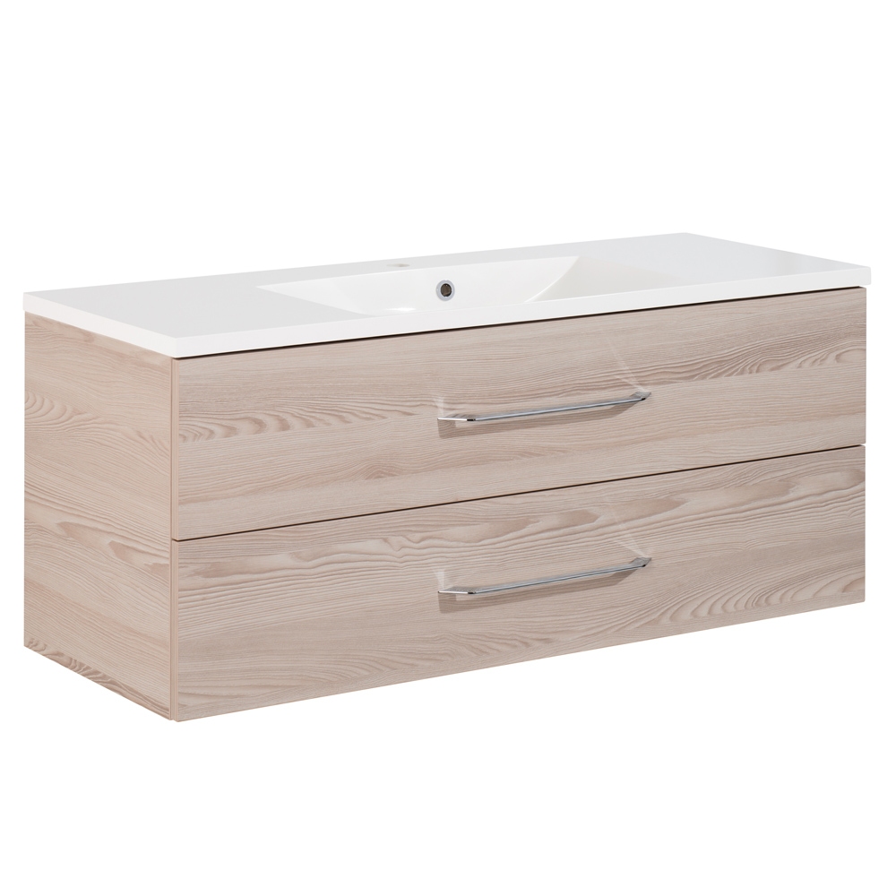 B.clever Waschtischset 120cm Korpusfarbe: Alaska-Esche Frontfarbe: Alaska-Esche