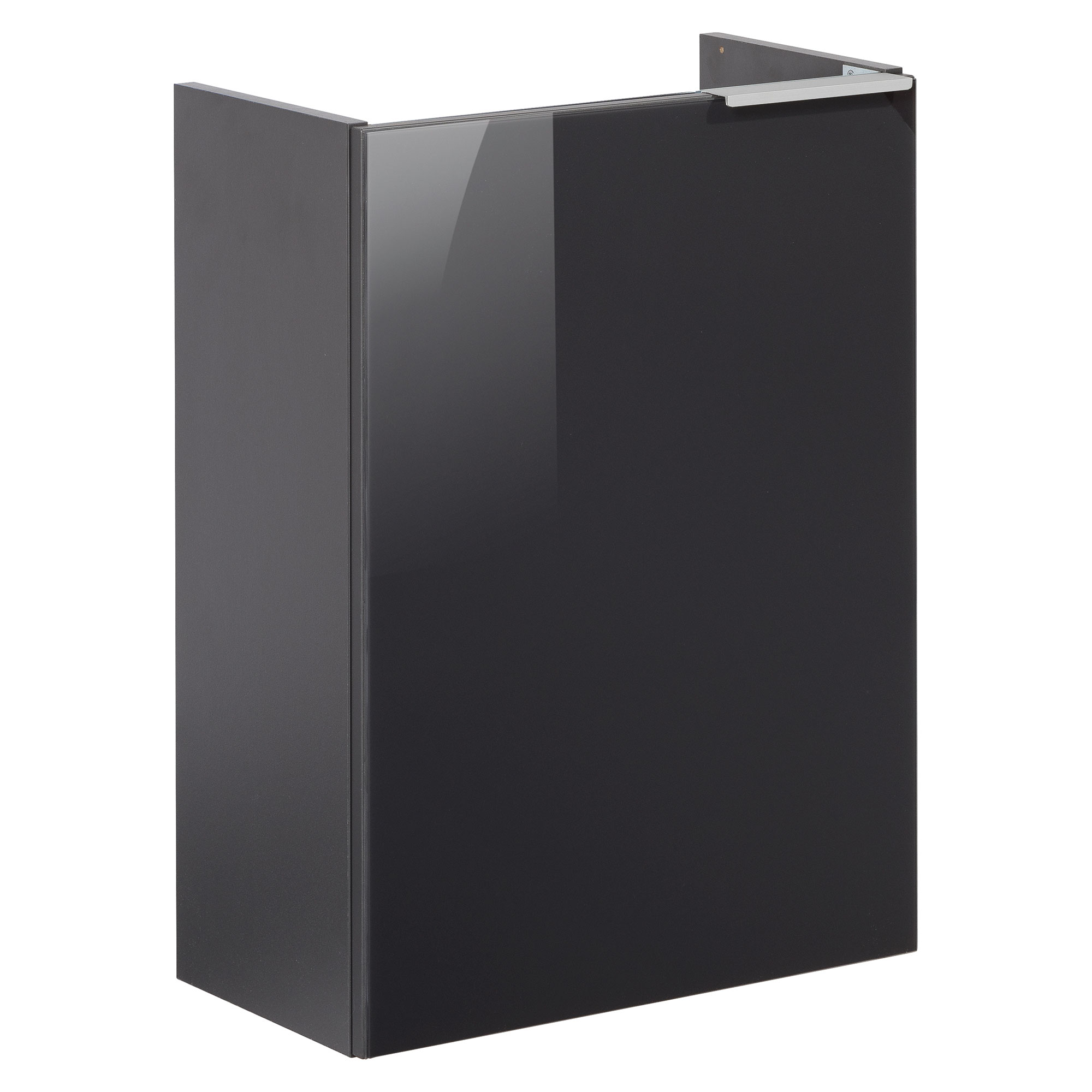 SBC Beckenunterschrank 45 - Glasfront Anthrazit - Korpus Anthrazit matt - Linksanschlag
