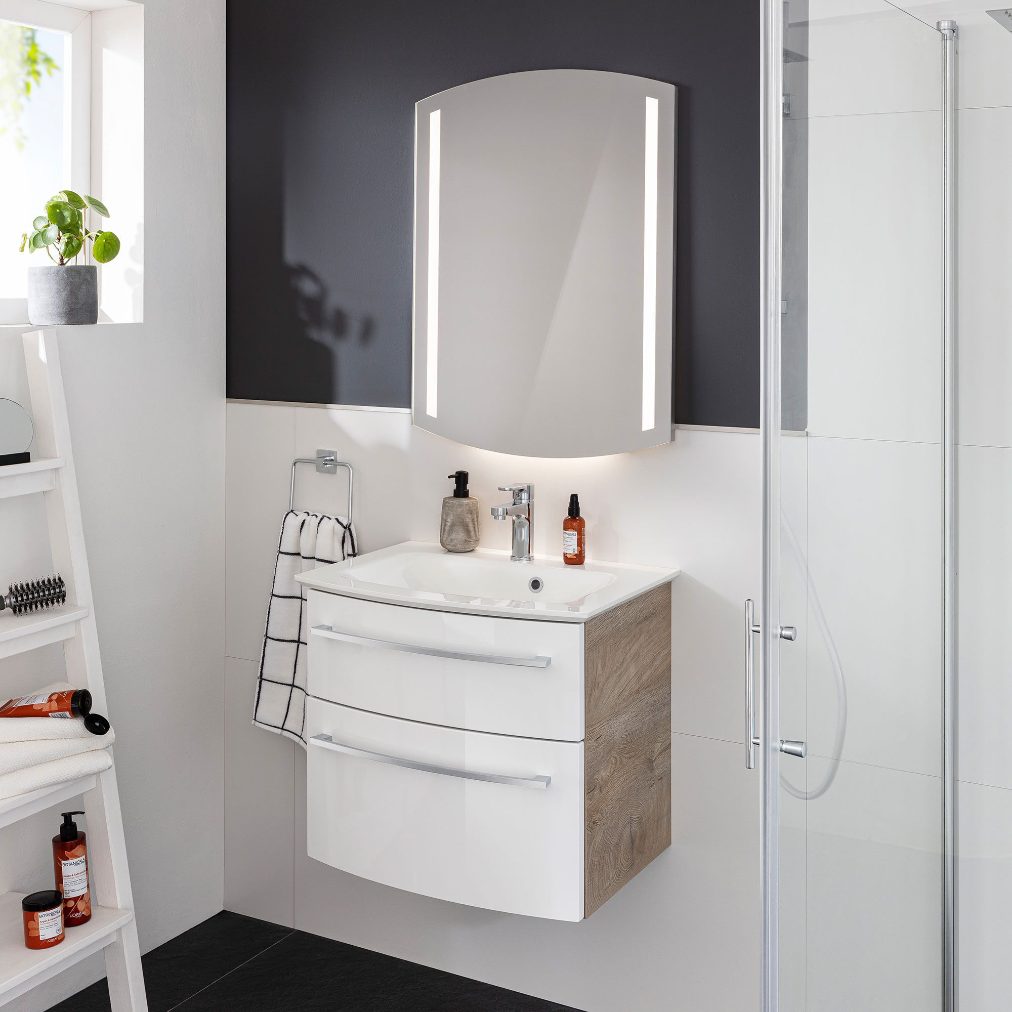 B.Style Waschtischset 63 cm Korpusfarbe: Sandeiche Frontfarbe: Sandeiche