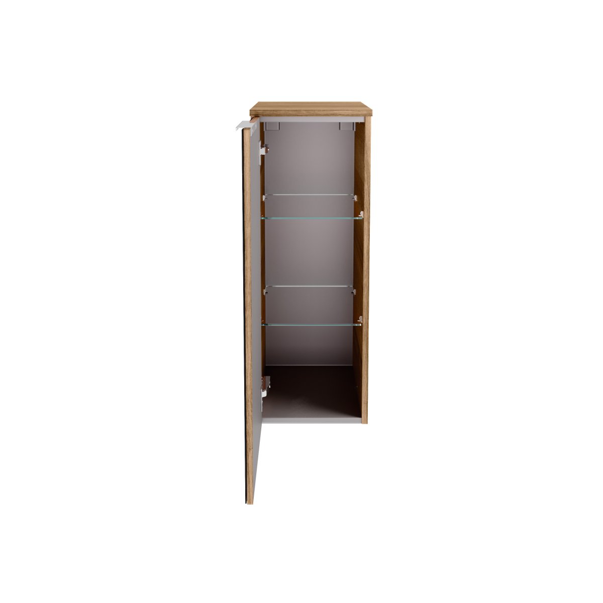 B.brillant Midischrank 30cm - Ast Eiche - Glas Anthrazit