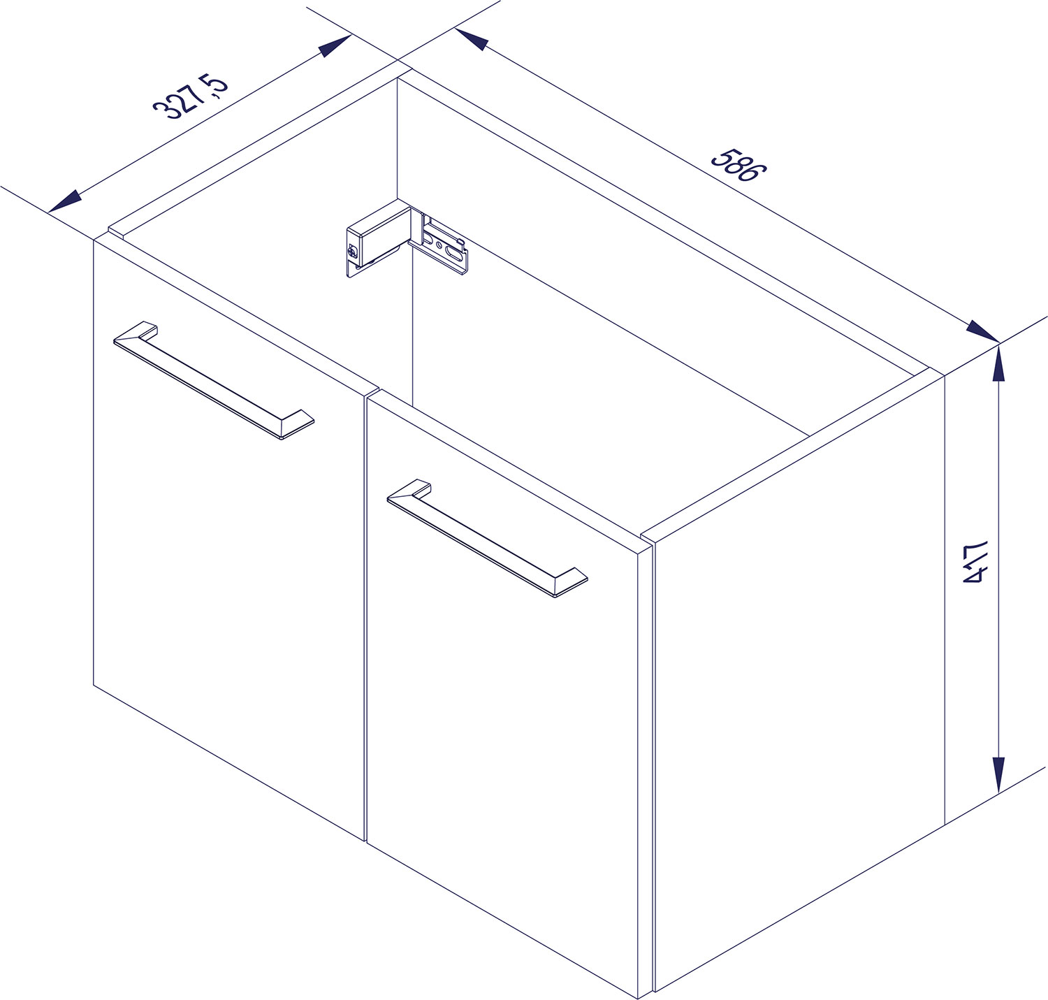 Lima Waschtischunterschrank 59cm Korpusfarbe: Weiß Matt Frontfarbe: Steinesche